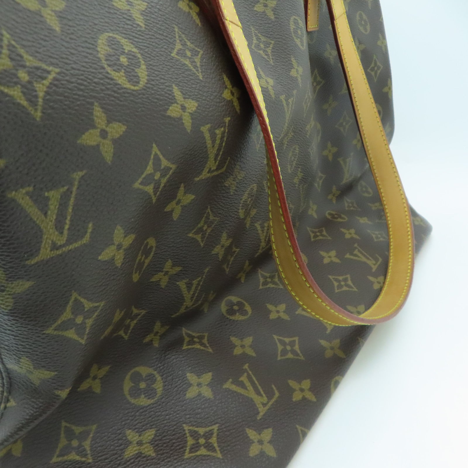LOUIS VUITTON Monogram Cabas Mezzo金扣手挽袋啡色