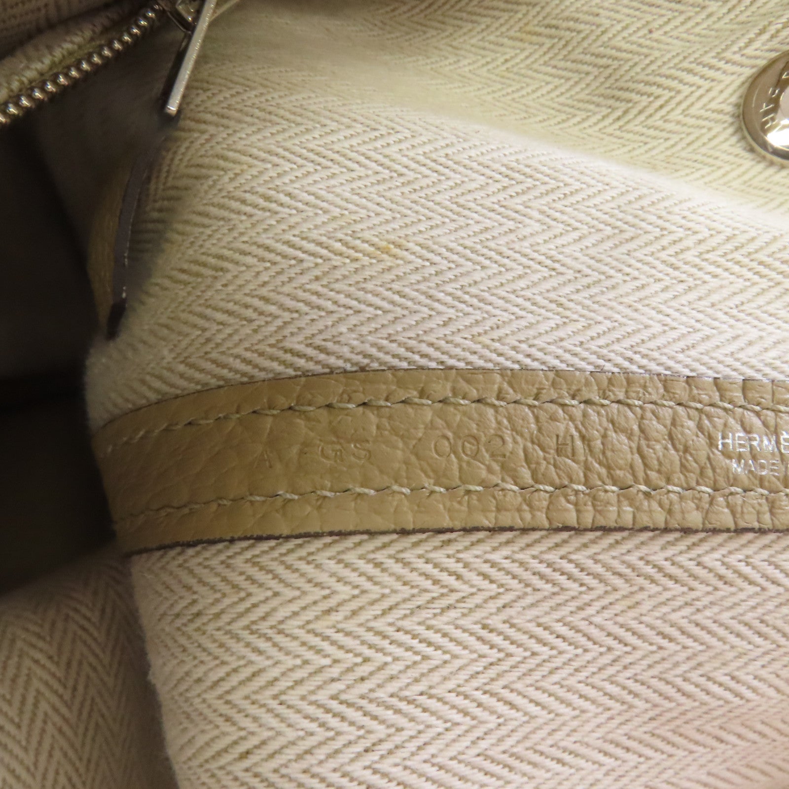 HERMES Country皮革Garden Party PM Tote Bag銀扣手挽袋Trench/奶茶色