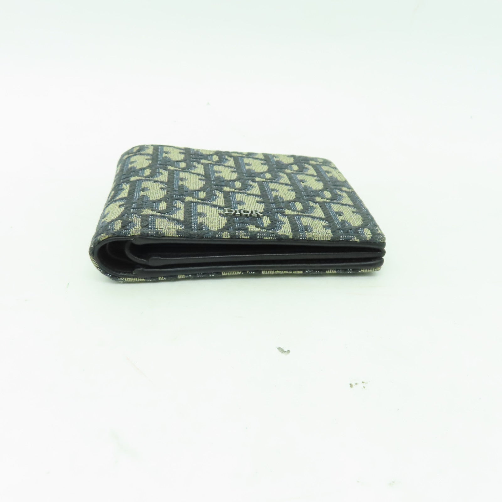 Dior 帆布Tri-Fold Compact Wallet錢包白色/藍色