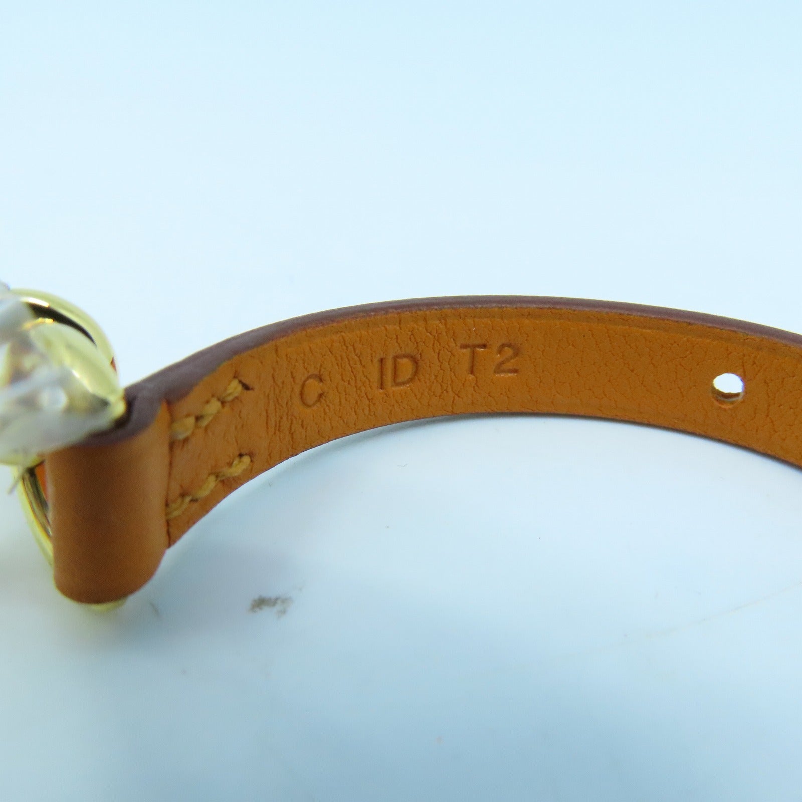 HERMES Swift Leather Snaffle Bit Bracelet Gold Buckle Bracelet Orange Orange
