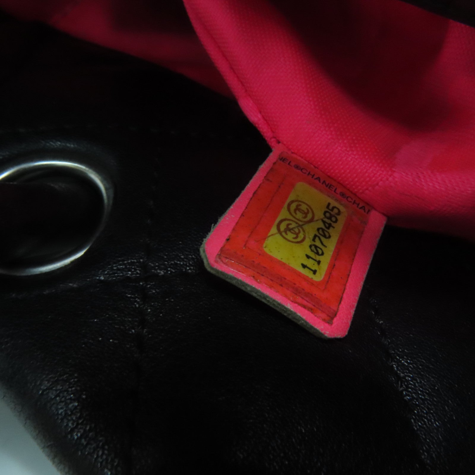 CHANEL 菱格牛皮皮革Cambon Totebag銀扣肩背袋黑色
