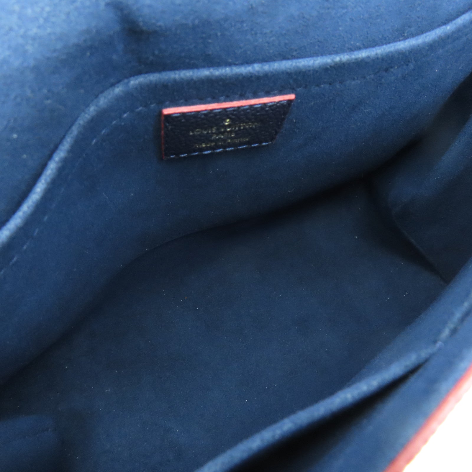 LOUIS VUITTON Monogram Empreinte Marignan金扣手挽肩背兩用袋藍色/紅色