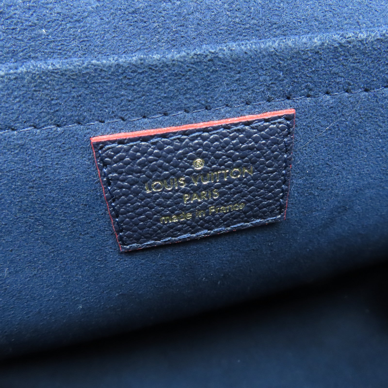 LOUIS VUITTON Monogram Empreinte Marignan金扣手挽肩背兩用袋藍色/紅色