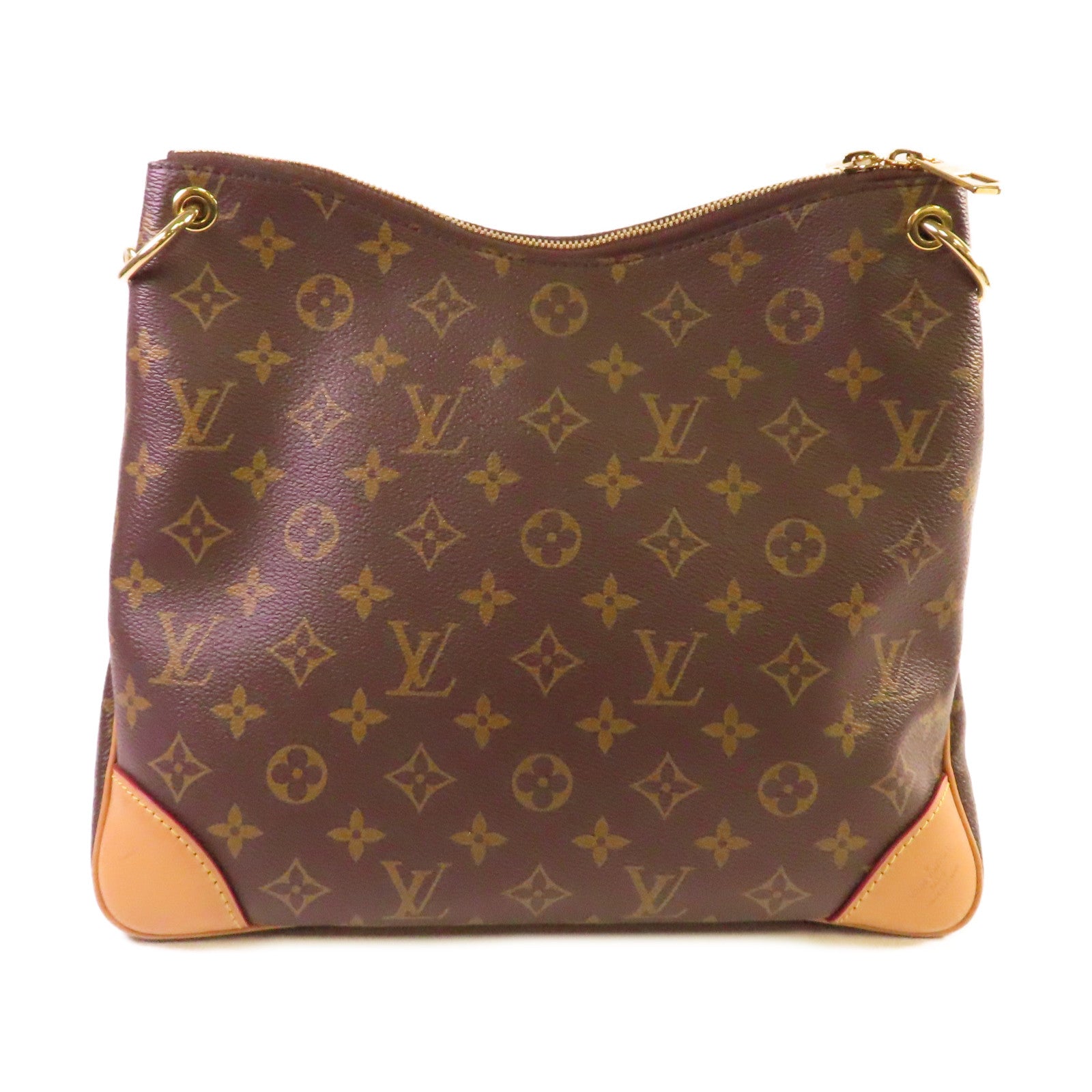 LOUIS VUITTON Monogram Odeon MM Shoulder Bag金扣肩背袋啡色