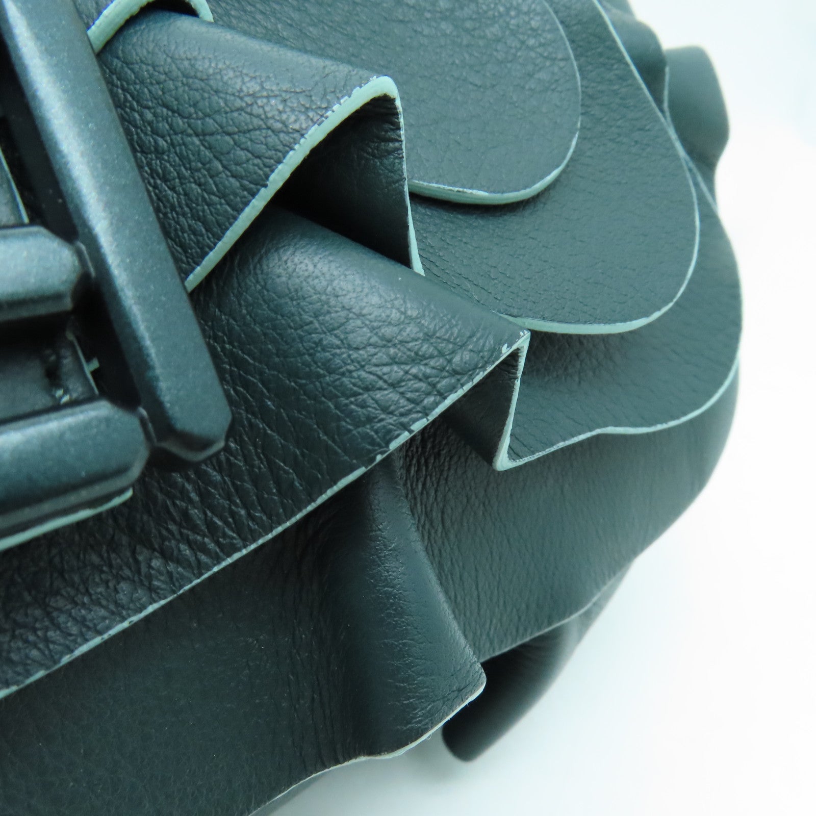 FENDI 牛皮皮革Shoulder Bag銀扣肩背袋綠色