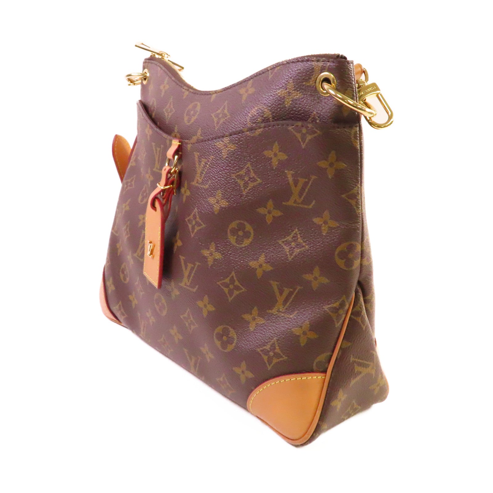 LOUIS VUITTON Monogram Odeon MM Shoulder Bag金扣肩背袋啡色