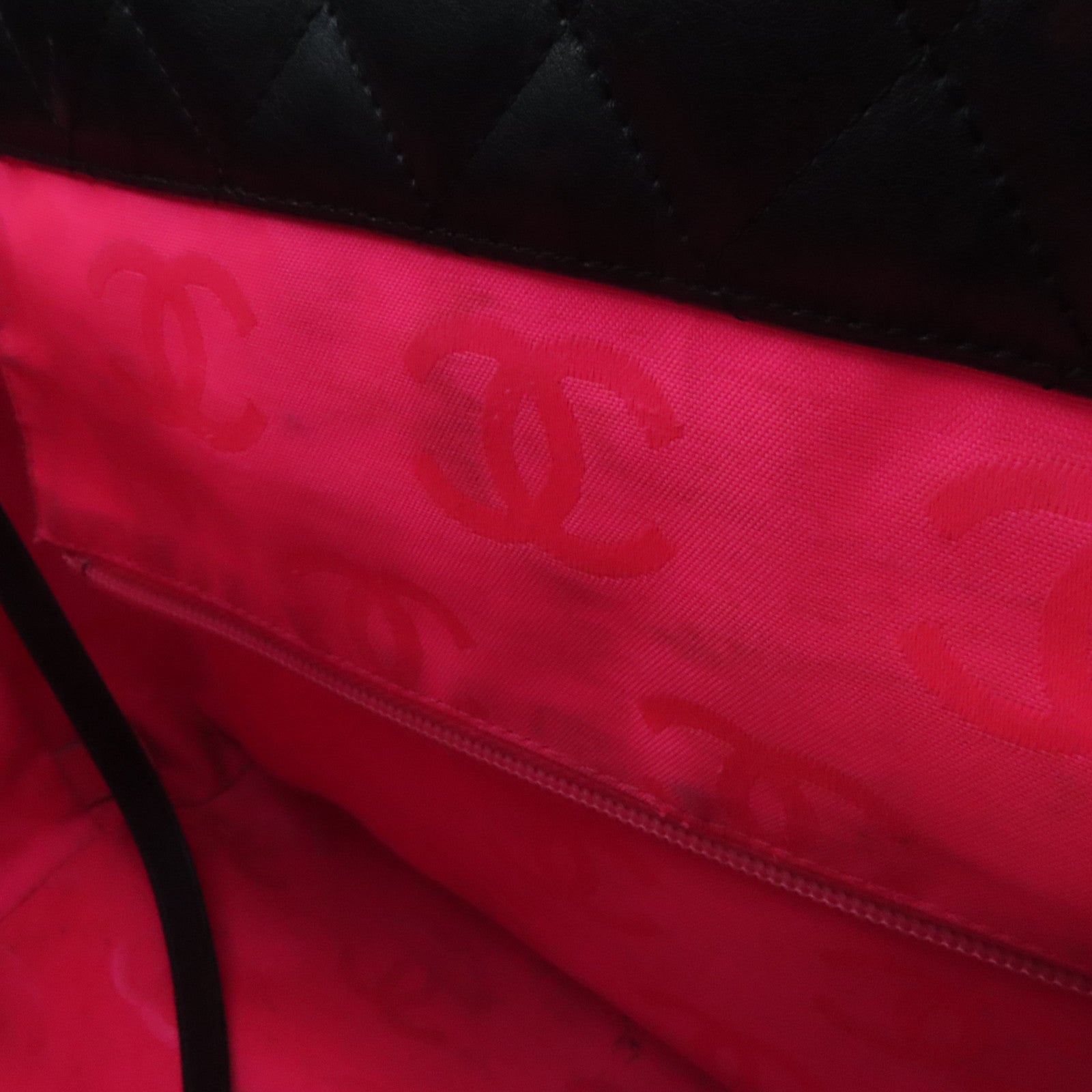 CHANEL 菱格牛皮皮革Cambon Totebag銀扣肩背袋黑色