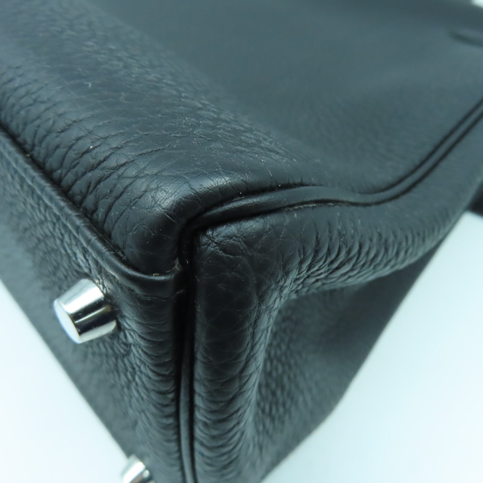 HERMES Togo皮革Kelly 35銀扣手挽肩背兩用袋Noir黑色