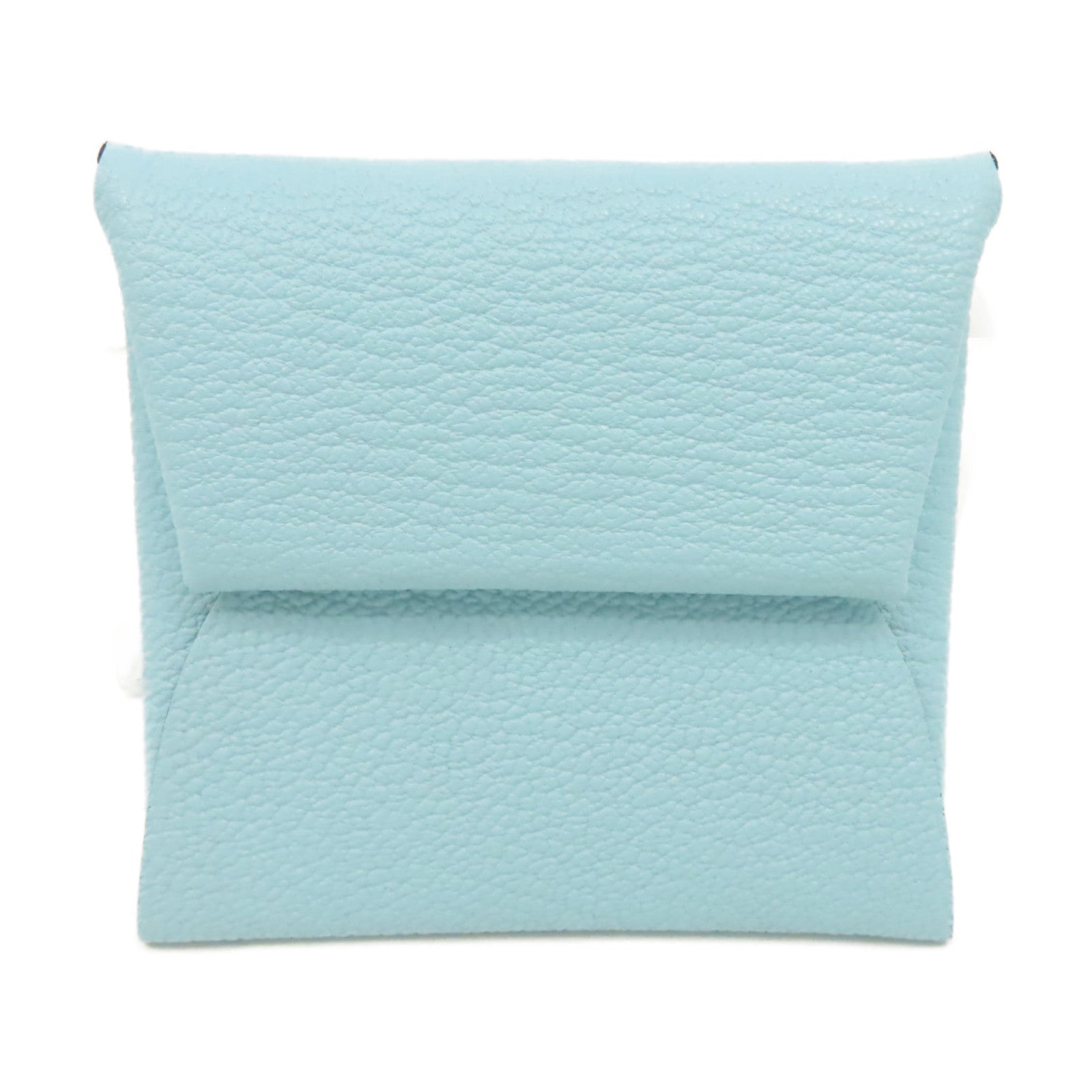 HERMES 【激減優惠】Chevre皮革Bastia Coin Purse銀扣鏈帶包Bleu Zephyr/微風藍色