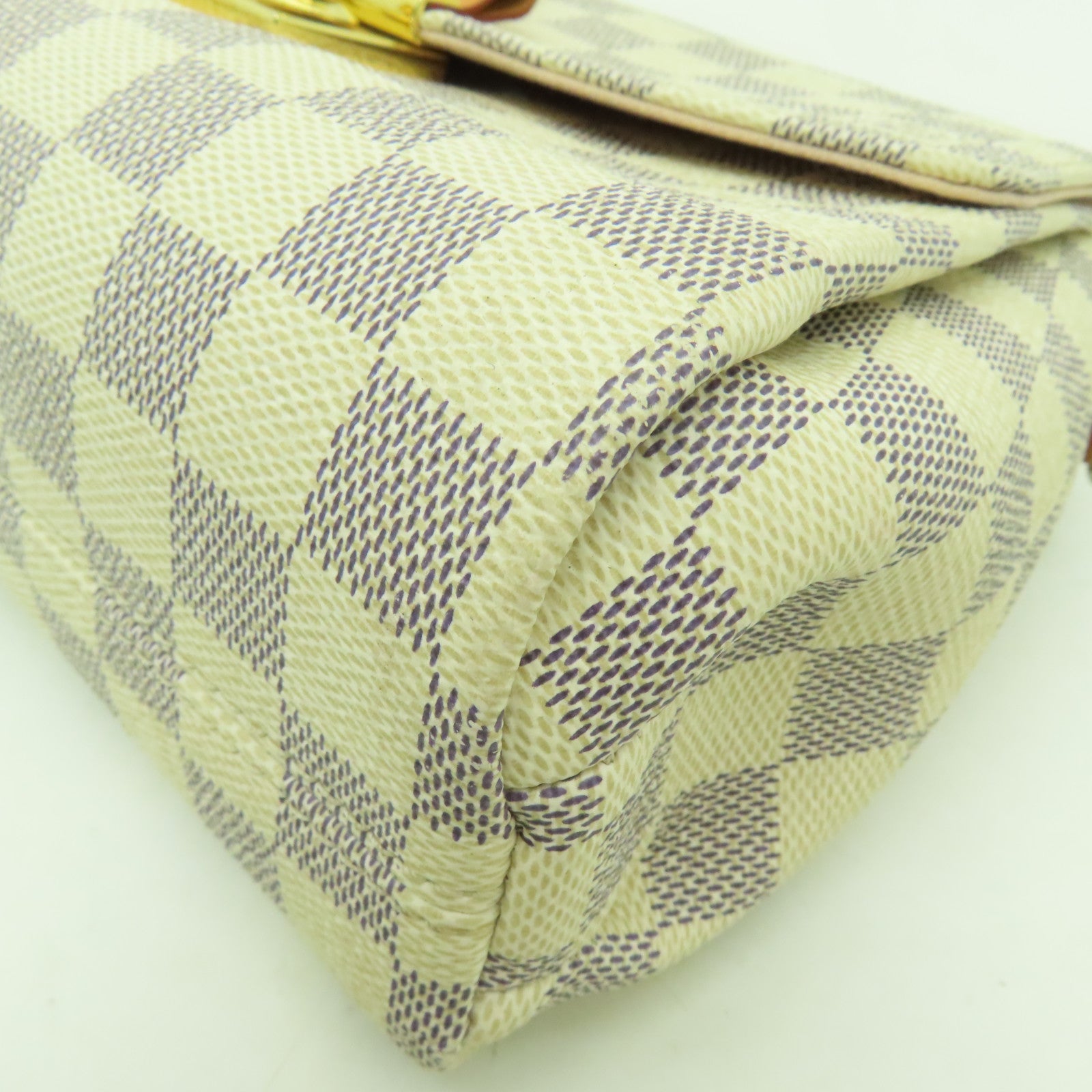 LOUIS VUITTON Damier Azur Croisette金扣手挽肩背兩用袋白色