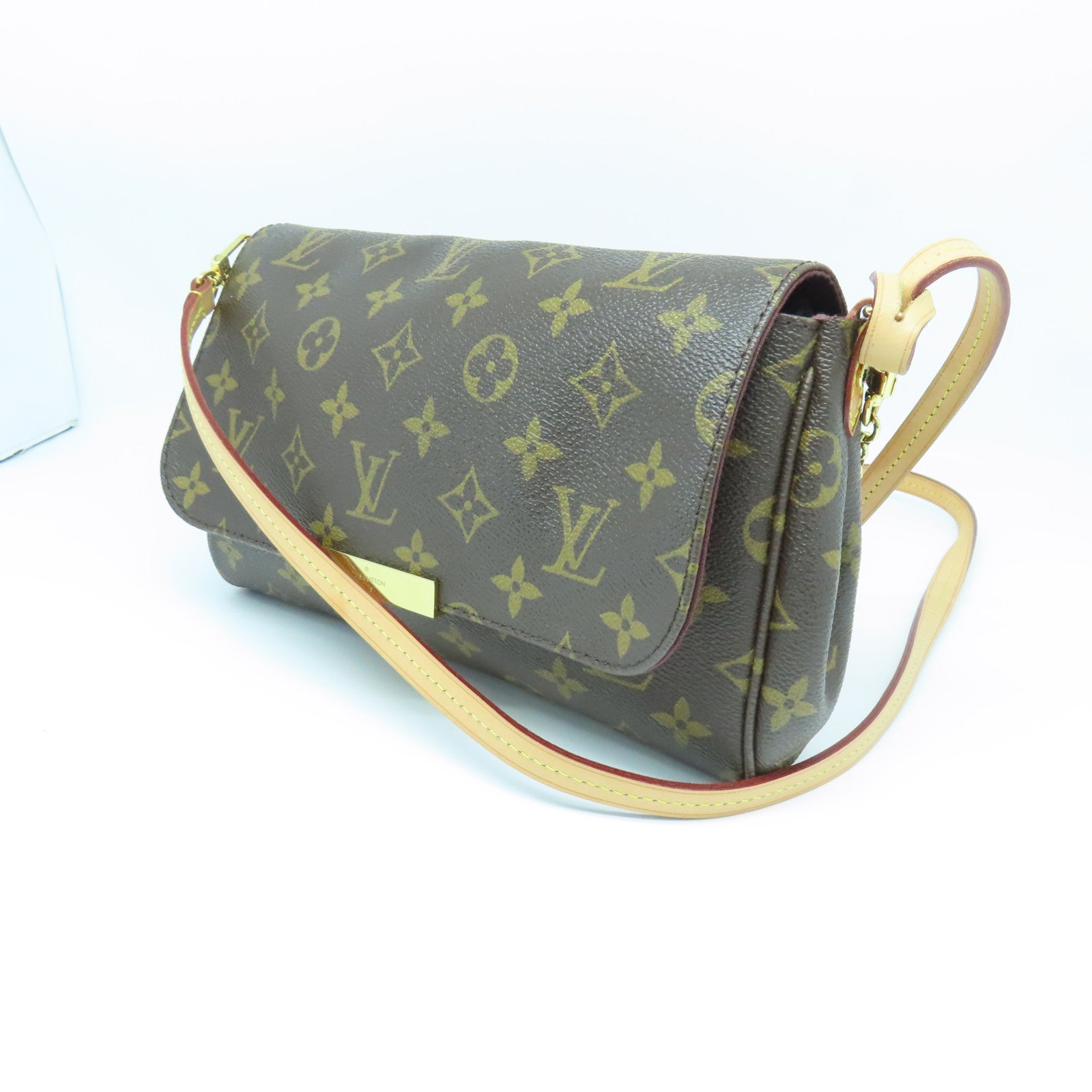 LOUIS VUITTON Monogram Favorite MM金扣肩背袋棕色