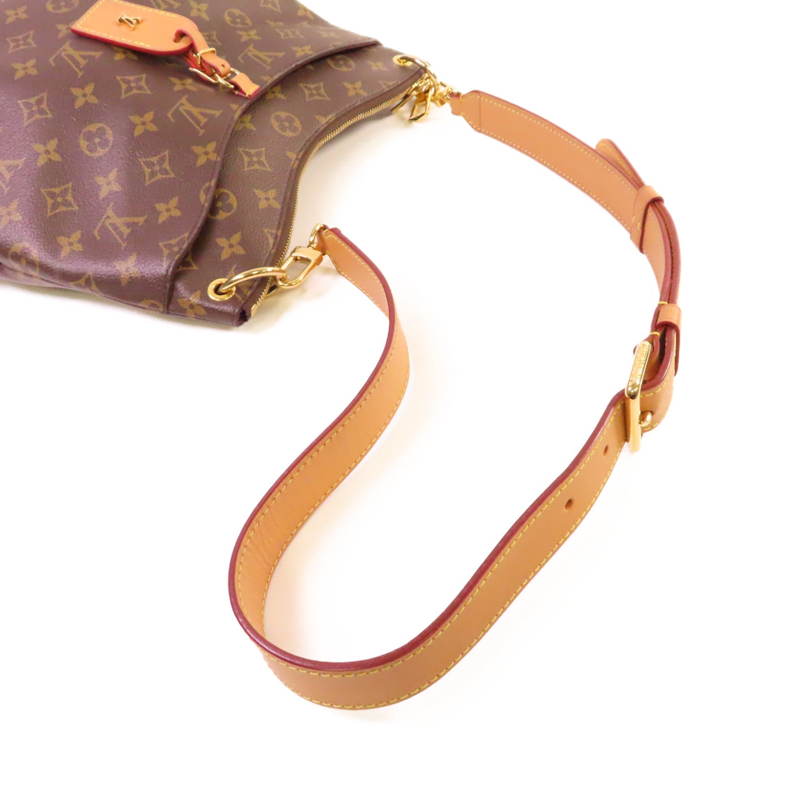 LOUIS VUITTON Monogram Odeon MM Shoulder Bag金扣肩背袋啡色