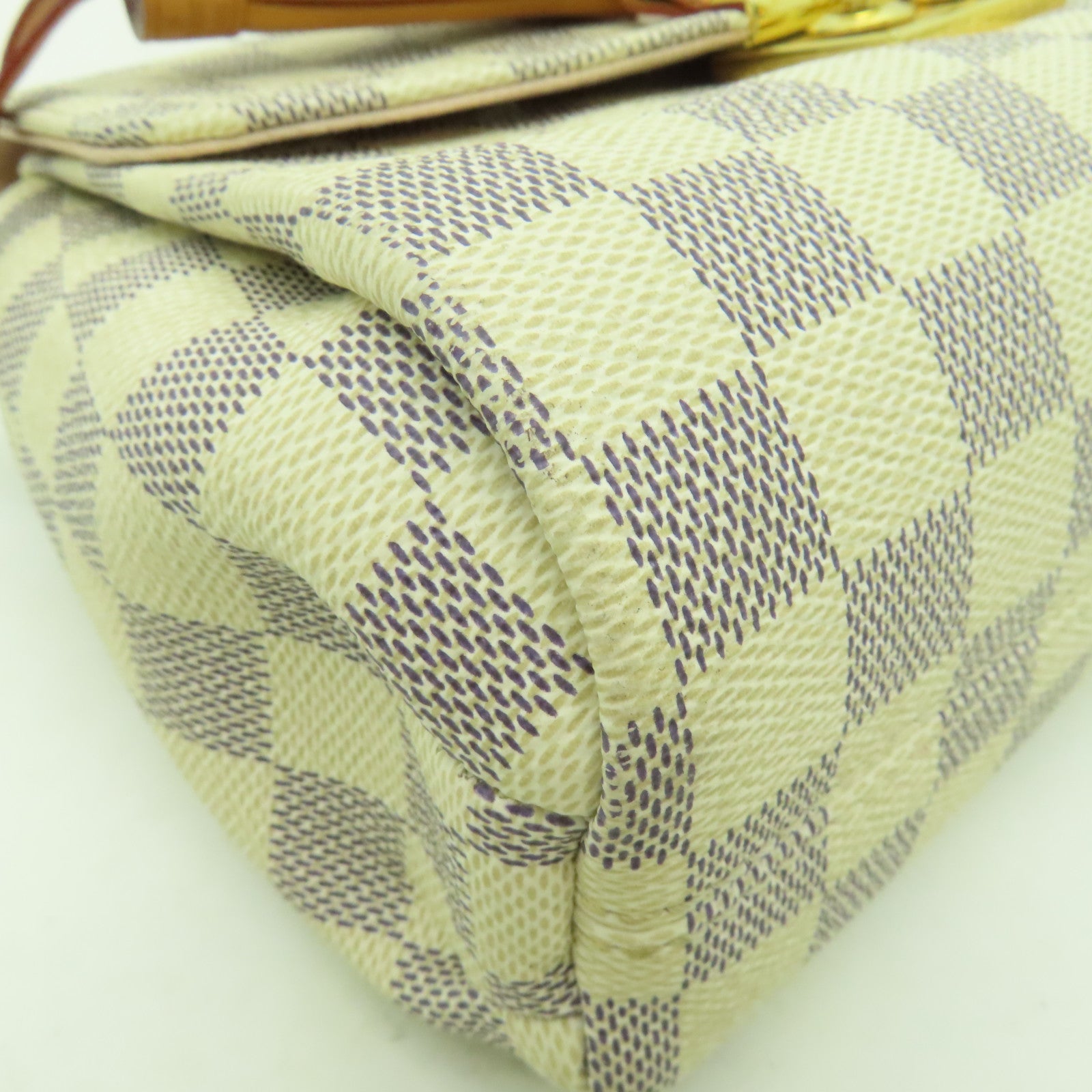 LOUIS VUITTON Damier Azur Croisette金扣手挽肩背兩用袋白色