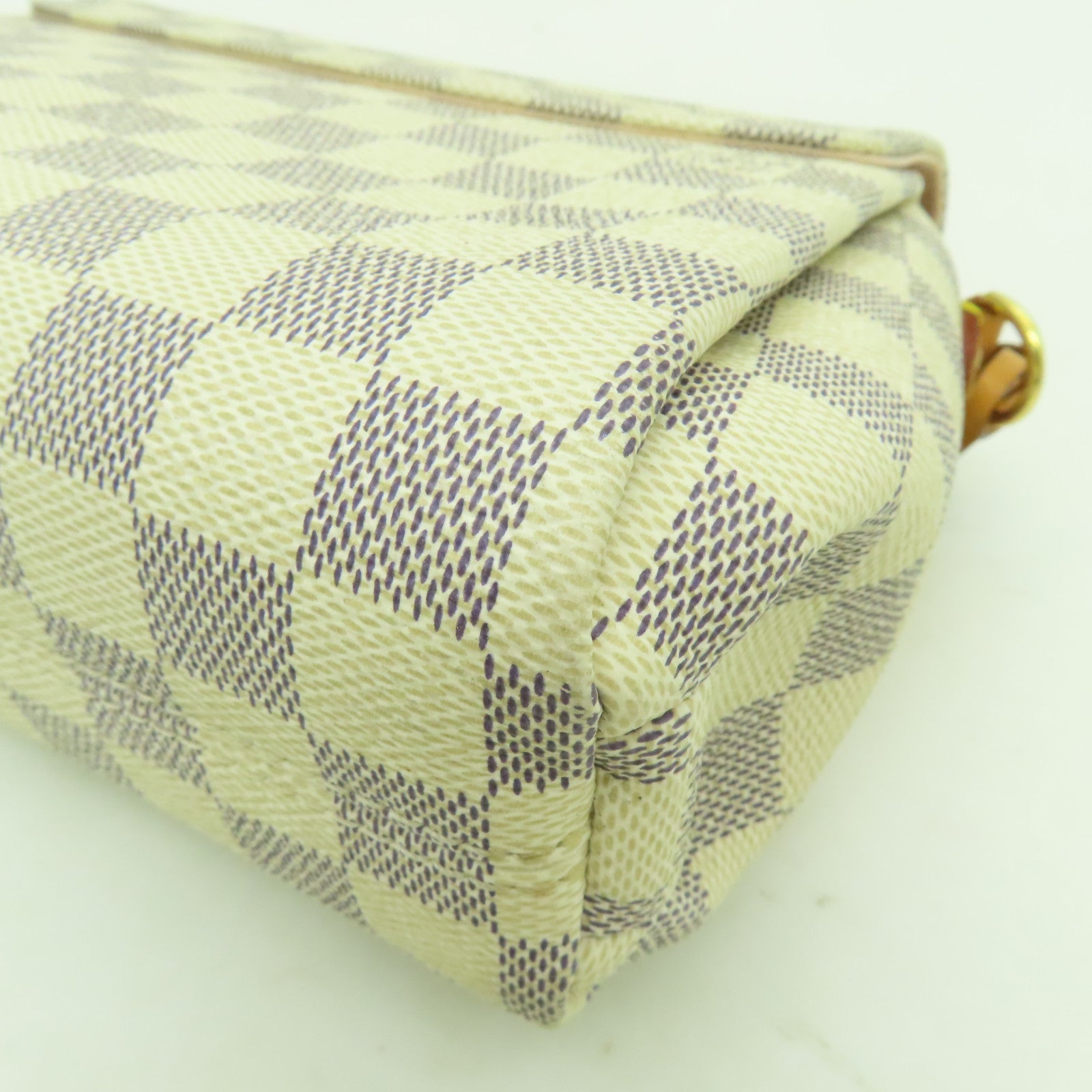 LOUIS VUITTON Damier Azur Croisette金扣手挽肩背兩用袋白色