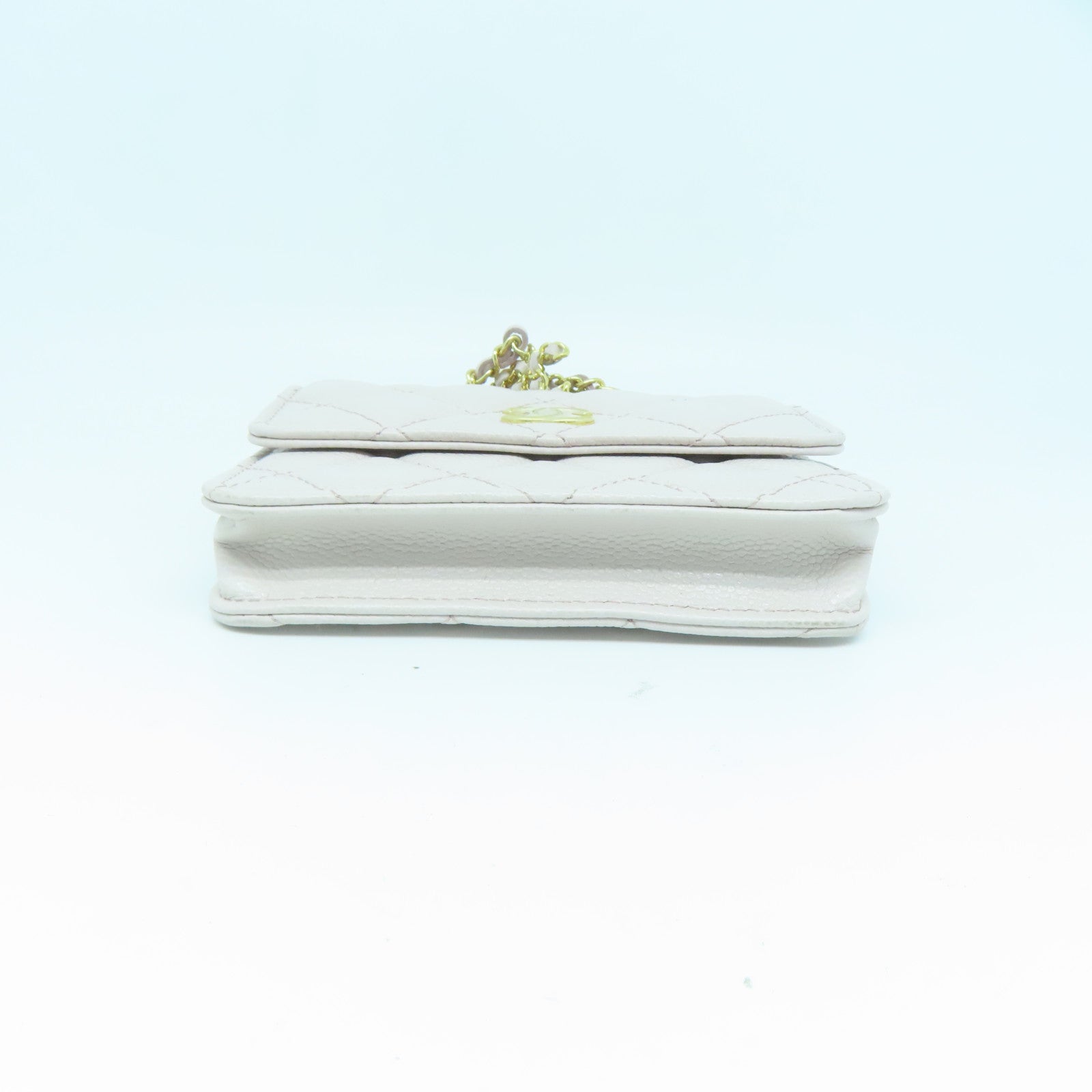CHANEL 菱格Caviar皮革Chain Shoulder Bag金扣链带肩背袋粉红色