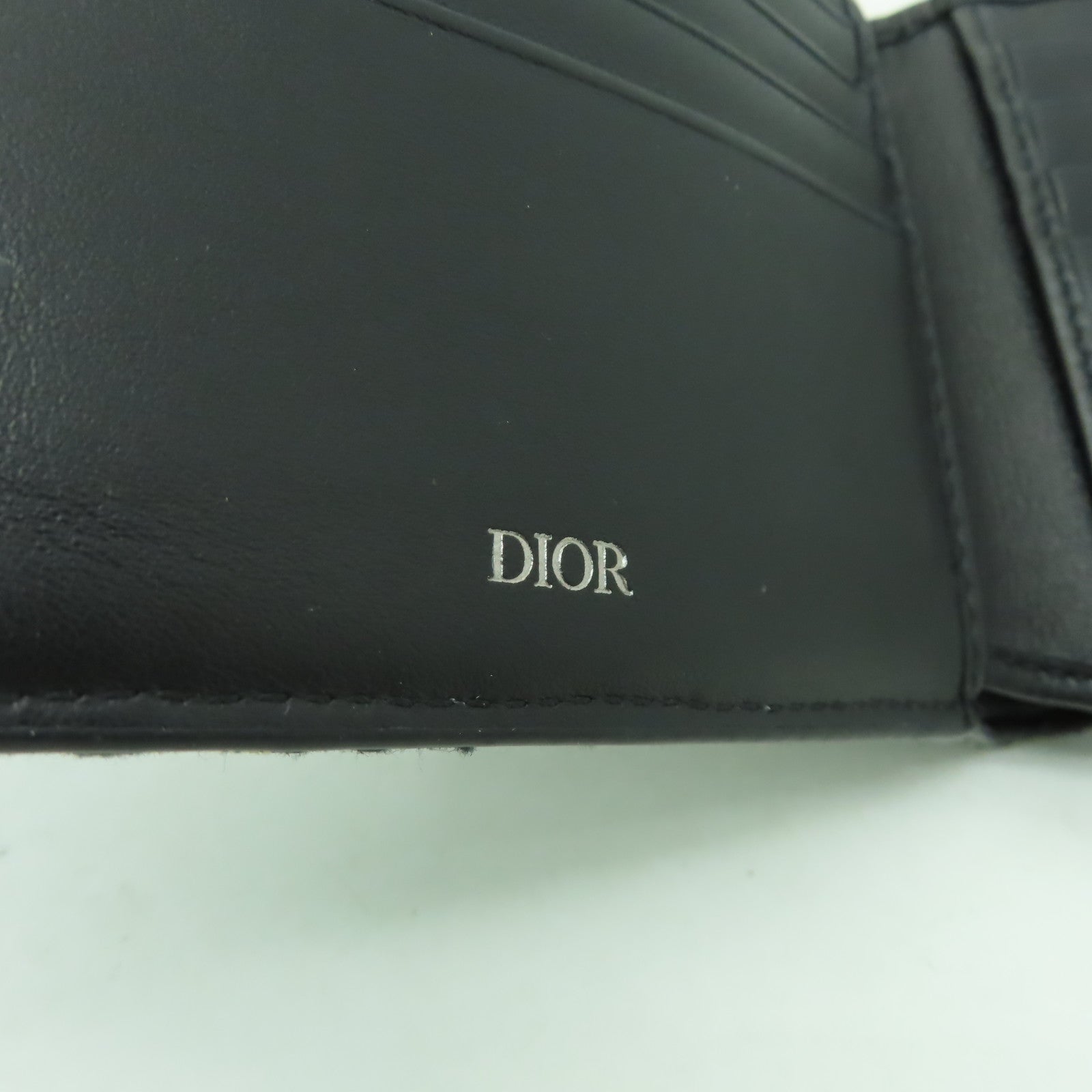 Dior 帆布Tri-Fold Compact Wallet錢包白色/藍色