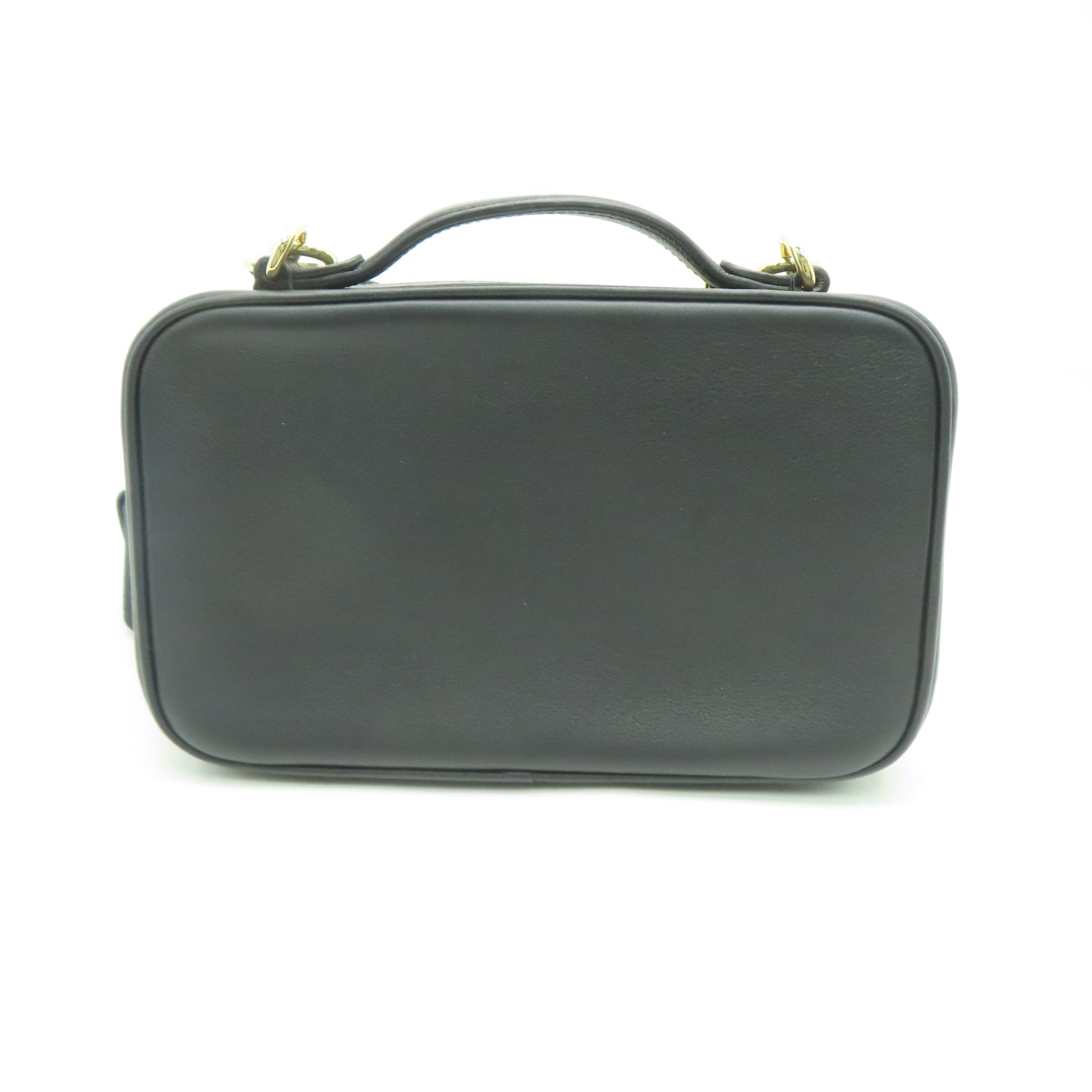 LOUIS VUITTON Cowhide Leather Utility Gold Buckle Shoulder Bag Black