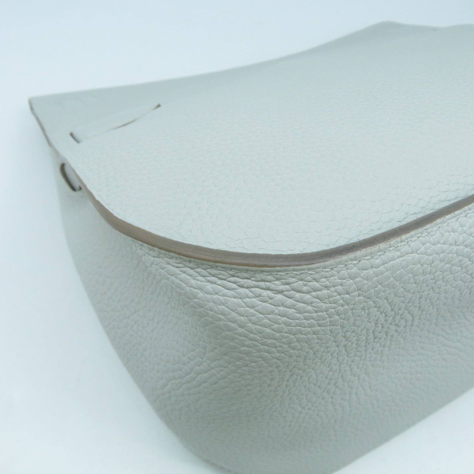 HERMES Clemence皮革Jypsiere 31銀扣肩背袋Gris Perle珍珠灰色