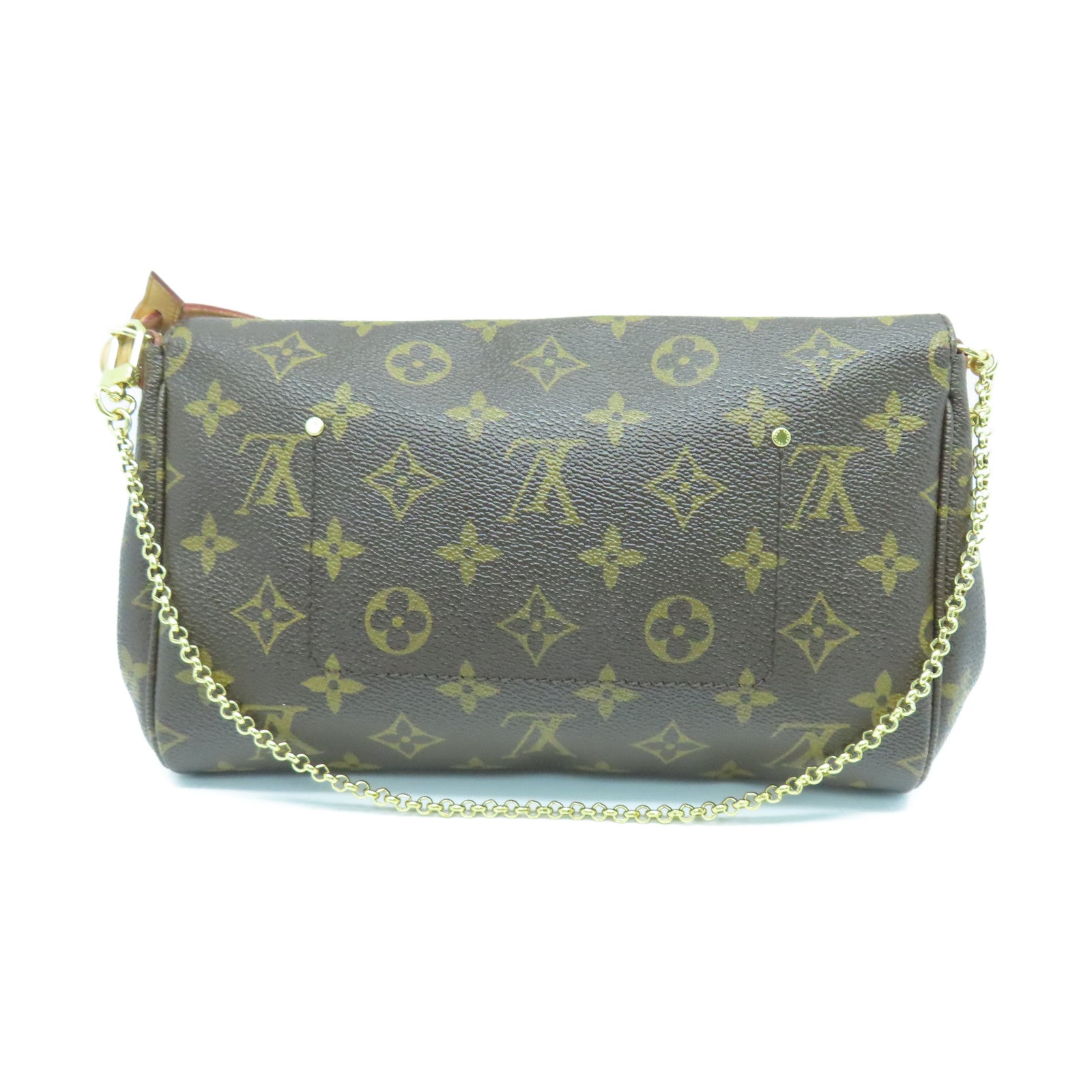 LOUIS VUITTON Monogram Favorite MM金扣肩背袋棕色