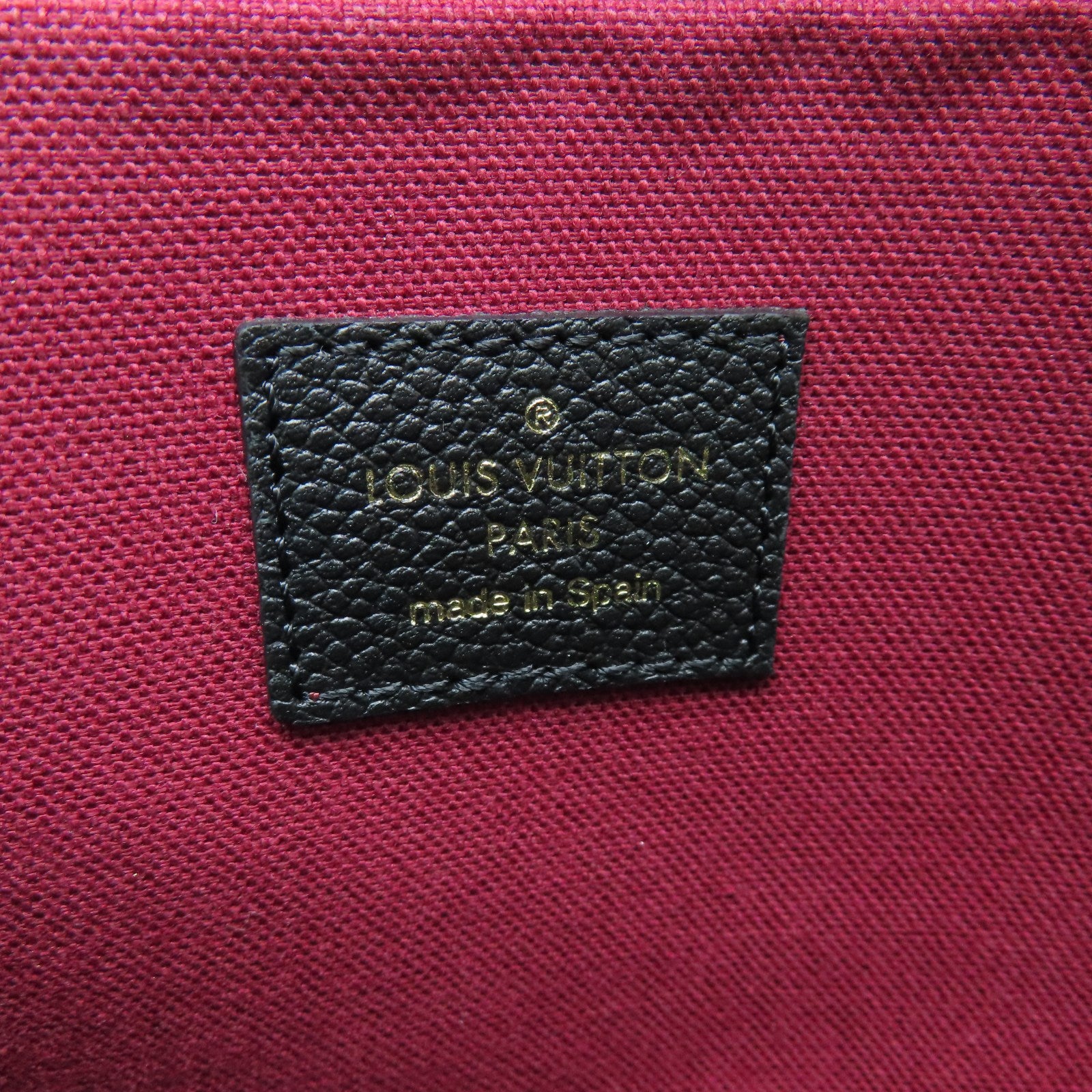 LOUIS VUITTON Monogram Empreinte Felicie Pochette Gold Buckle Chain Shoulder Bag Black/White