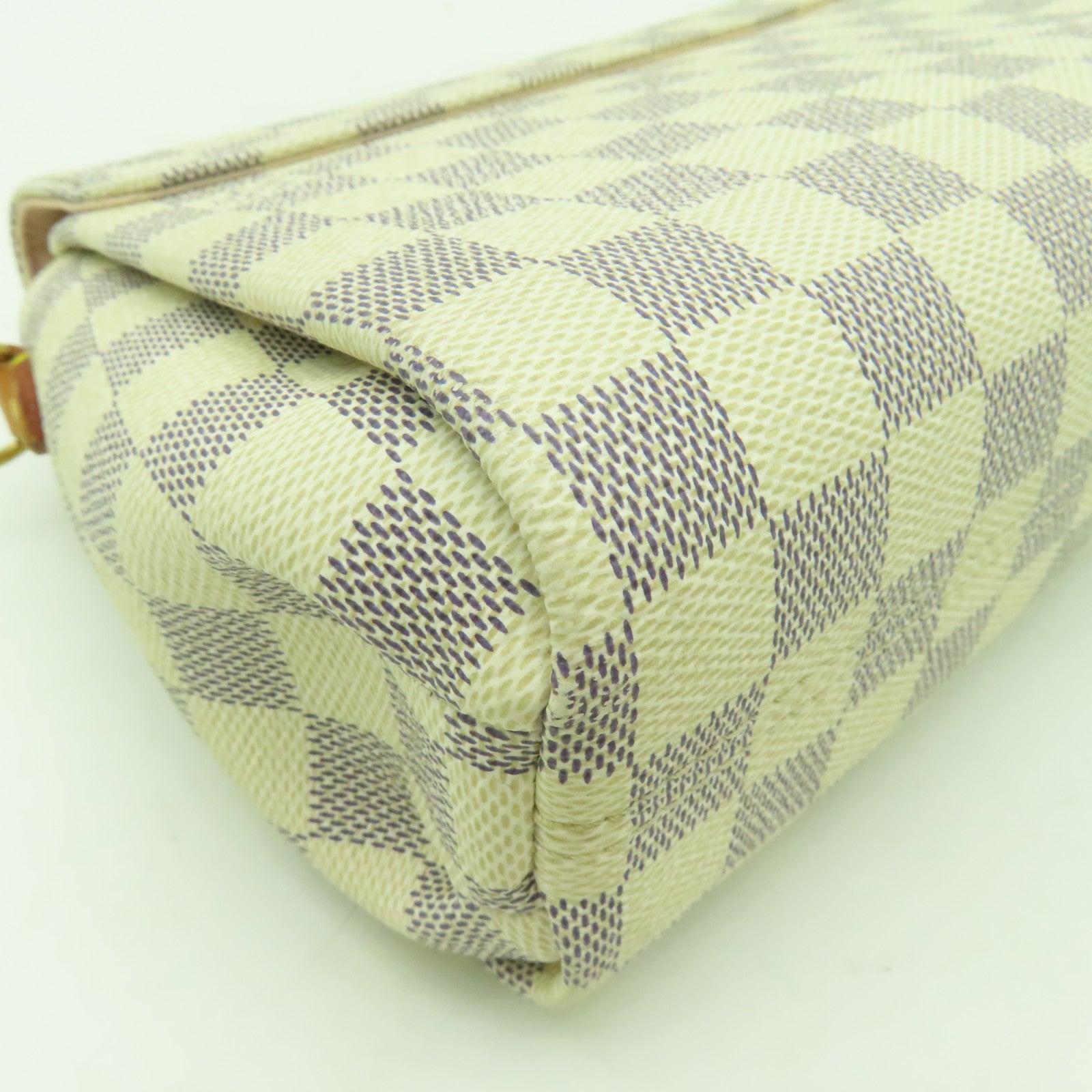 LOUIS VUITTON Damier Azur Croisette金扣手挽肩背兩用袋白色