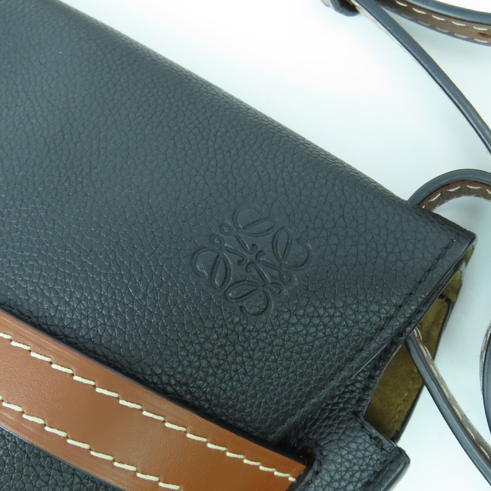 LOEWE 【激減優惠】牛皮皮革Gate Small金扣肩背袋黑色/啡色