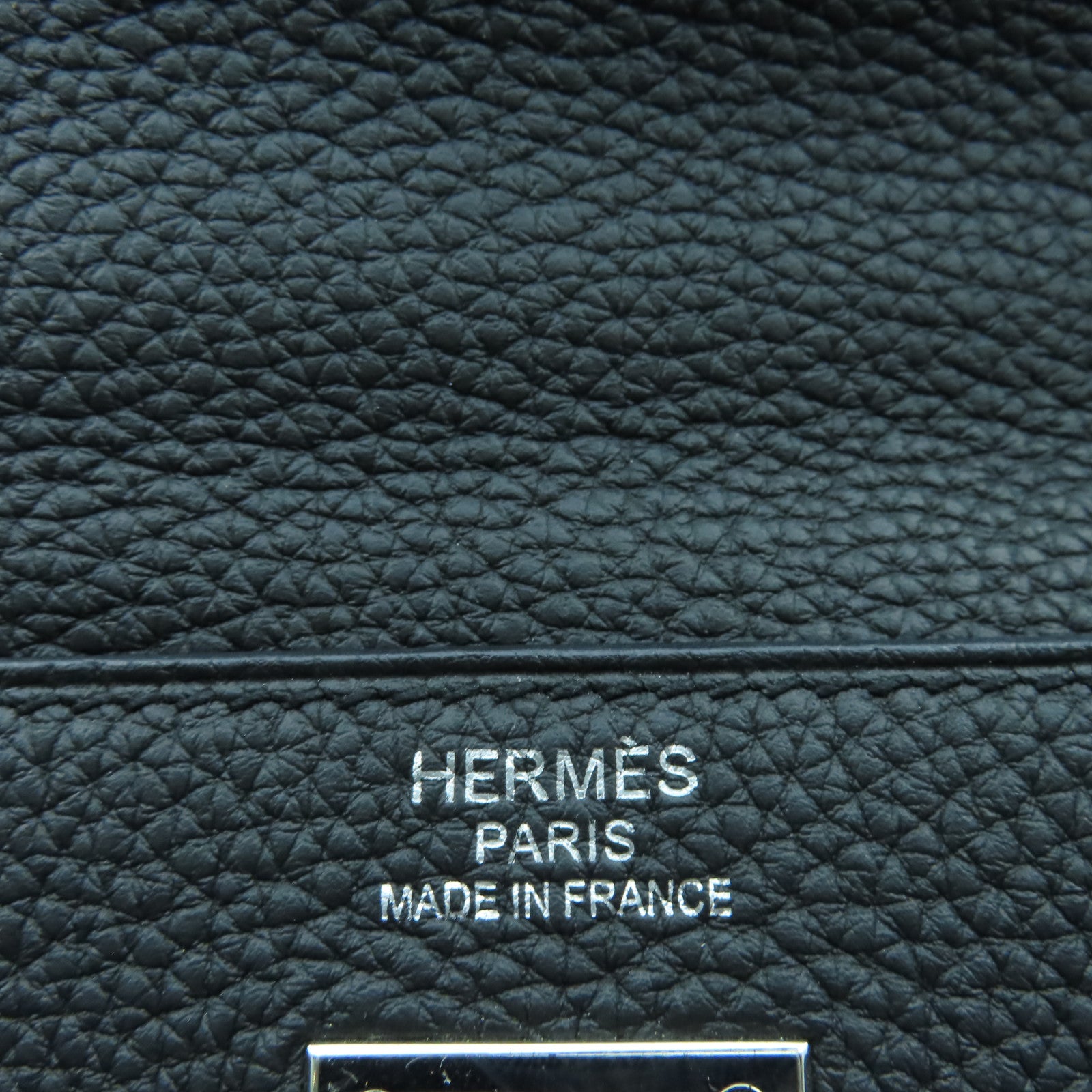 HERMES Togo皮革Kelly 35銀扣手挽肩背兩用袋Noir黑色