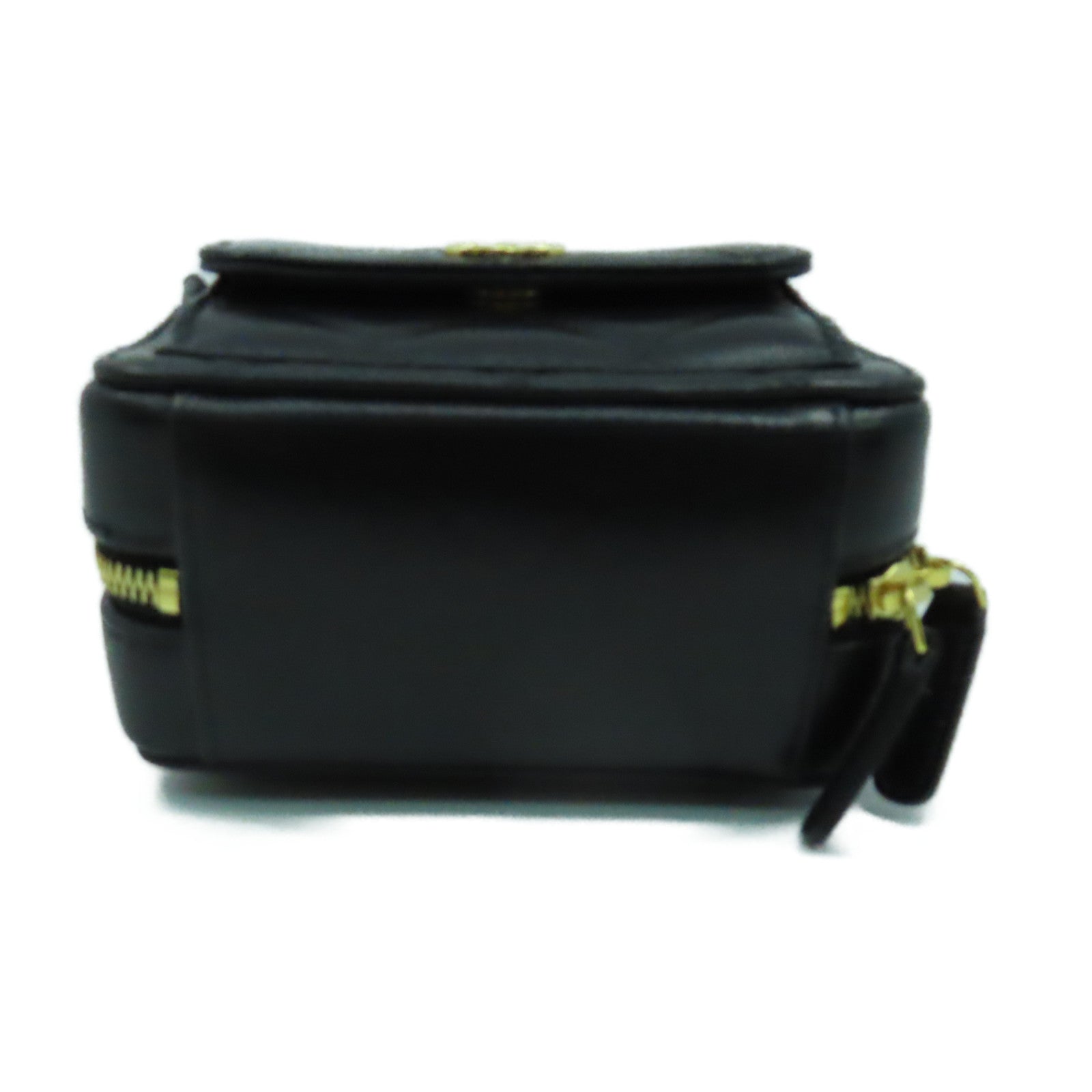 CHANEL 菱格牛皮皮革Chain Shoulder Bag金扣鏈帶肩背袋黑色