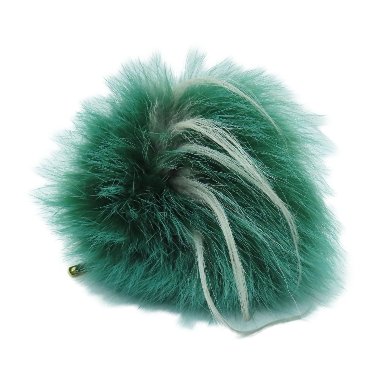 FENDI 毛茸Monster Bug Charm金扣掛飾綠色
