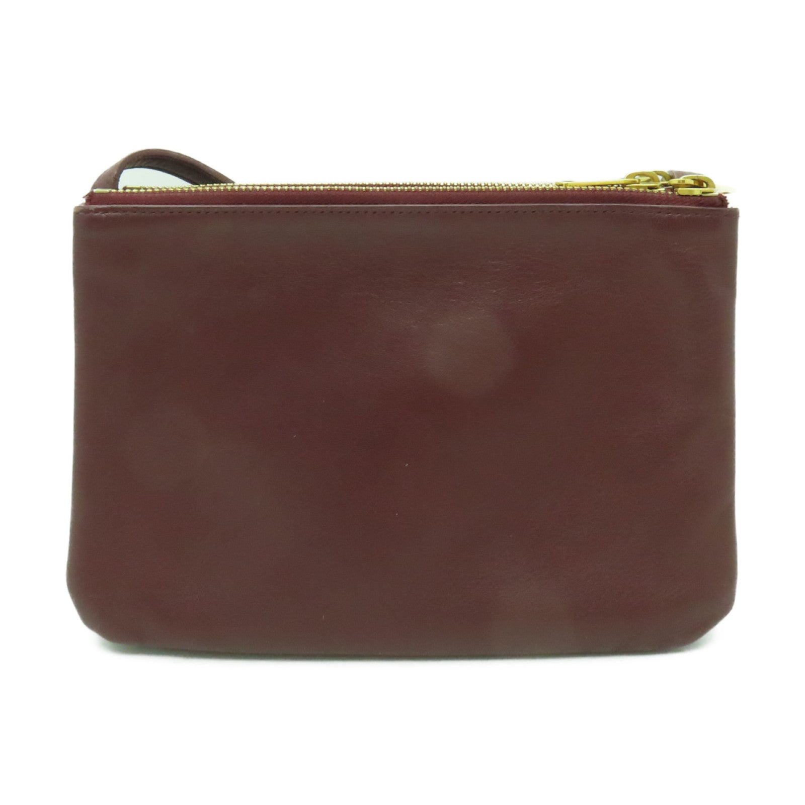 CELINE 牛皮皮革Trio Small金扣肩背袋啡色