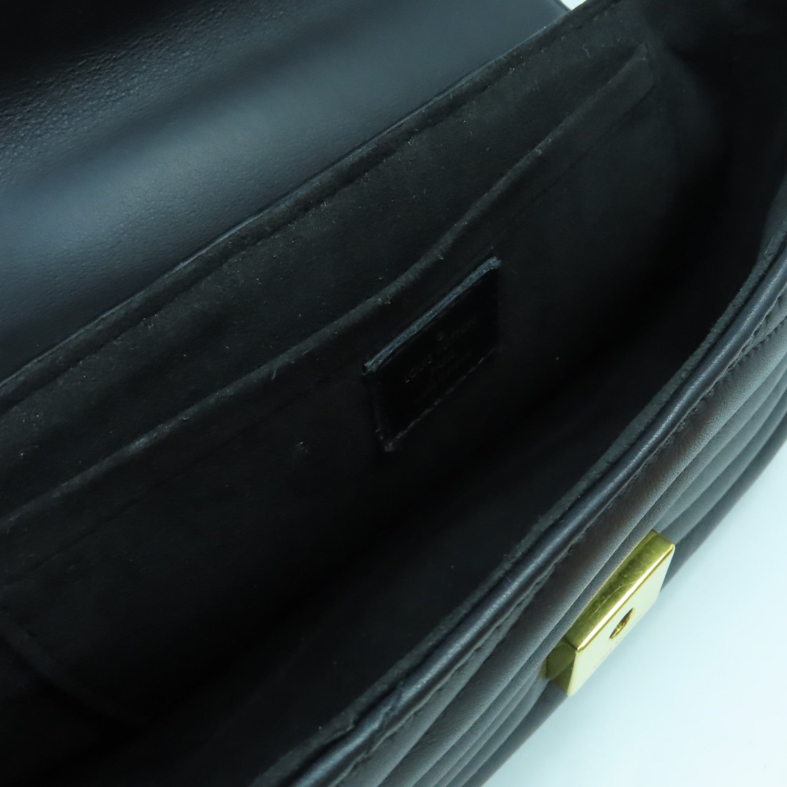 LOUIS VUITTON 牛皮皮革New Wave MM金扣手挽肩背兩用袋黑色