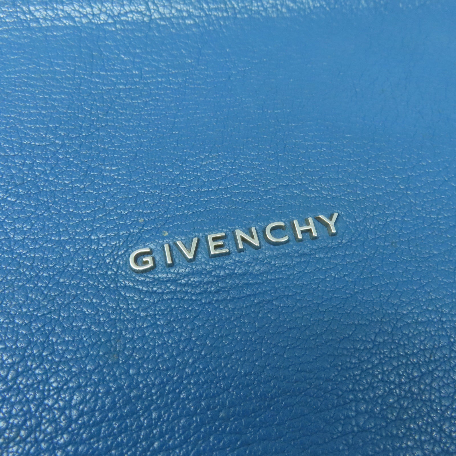 GIVENCHY 牛皮皮革Pandora银扣手挽肩背两用袋蓝色