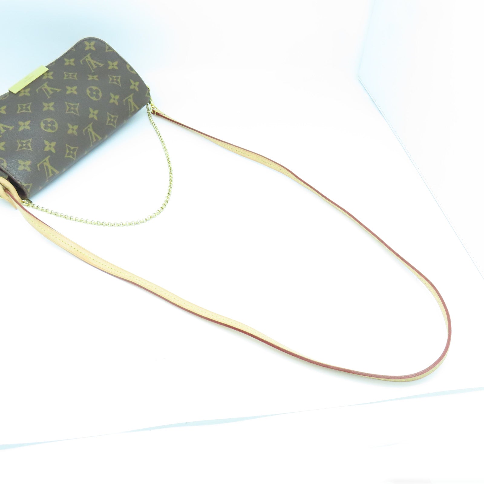 LOUIS VUITTON Monogram Favorite MM金扣肩背袋棕色