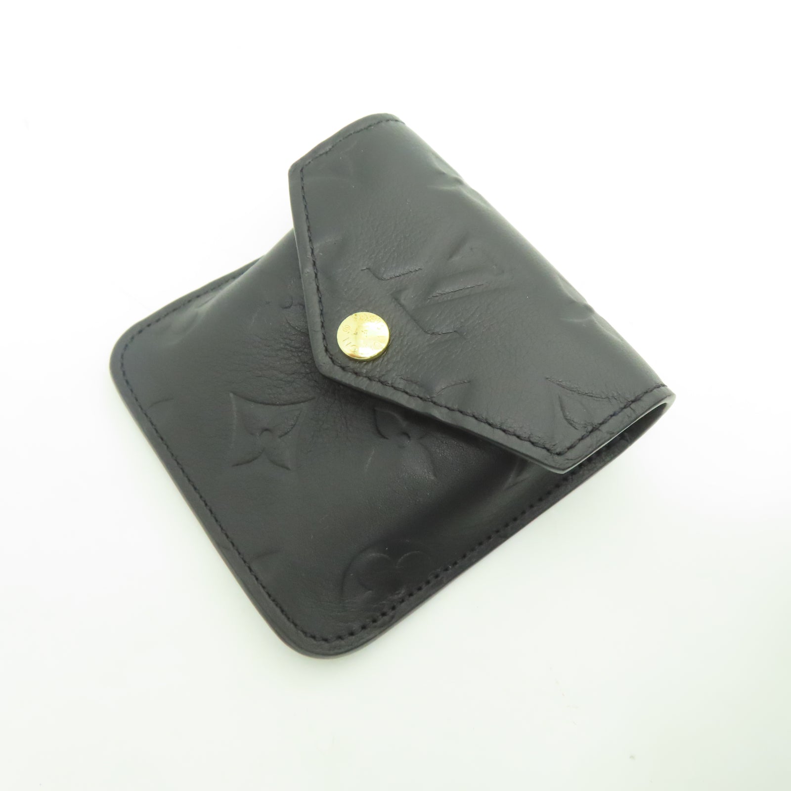 LOUIS VUITTON Cowhide Leather Utility Gold Buckle Shoulder Bag Black