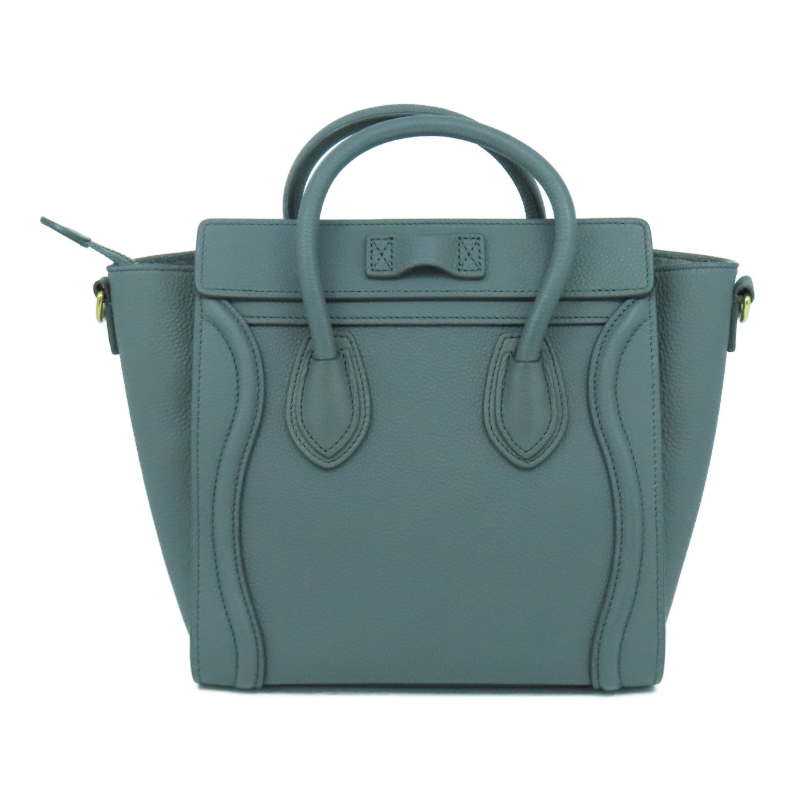 CELINE 【激減優惠】牛皮皮革Nano Luggage金扣手挽肩背兩用袋灰色