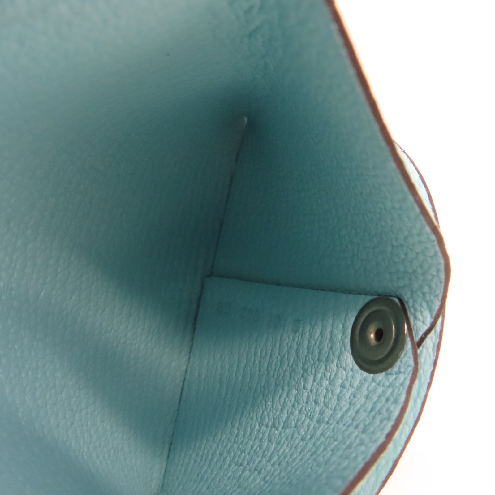 HERMES 【激減優惠】Chevre皮革Bastia Coin Purse銀扣鏈帶包Bleu Zephyr/微風藍色