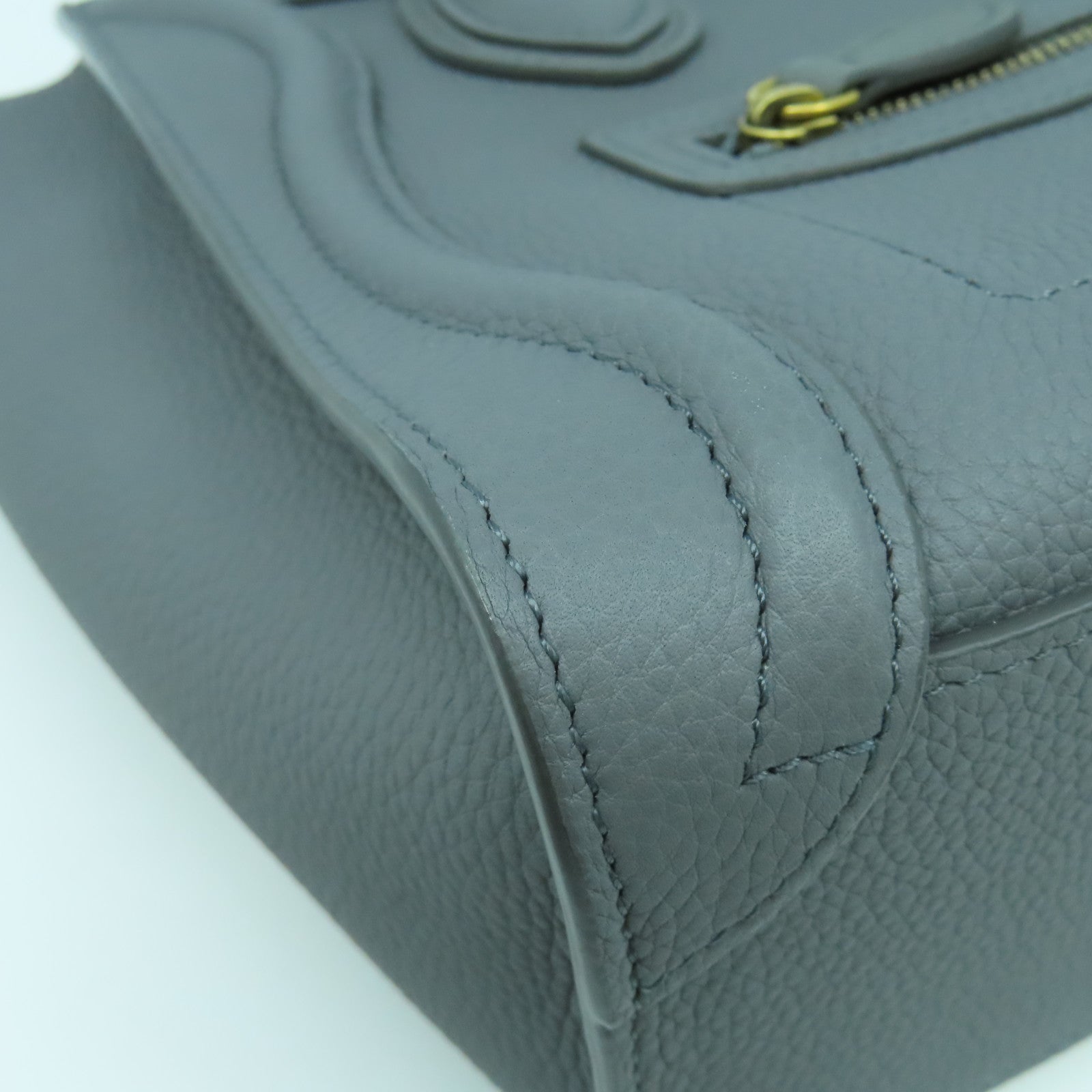 CELINE 【激減優惠】牛皮皮革Nano Luggage金扣手挽肩背兩用袋灰色