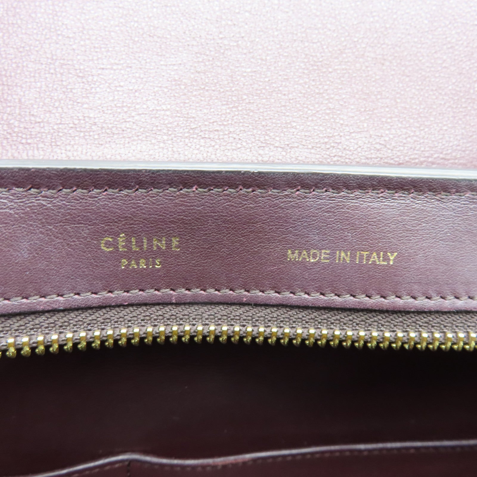 CELINE Cowhide Leather Trapeze Gold Buckle Handle Shoulder Bag Brown/Orange