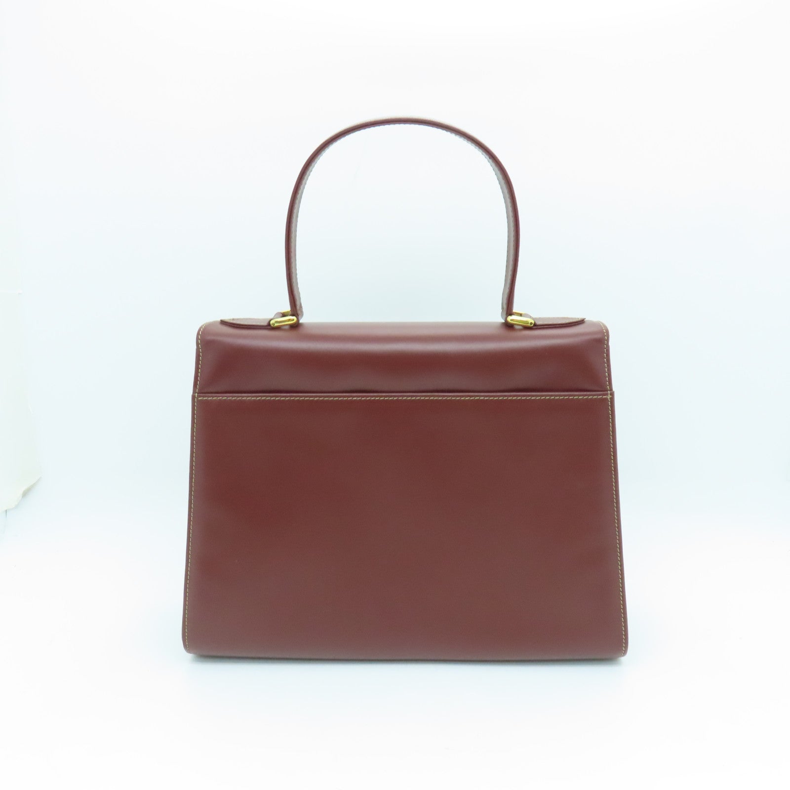 CARTIER 【激減優惠】牛皮皮革Handbag金扣手挽袋紅色