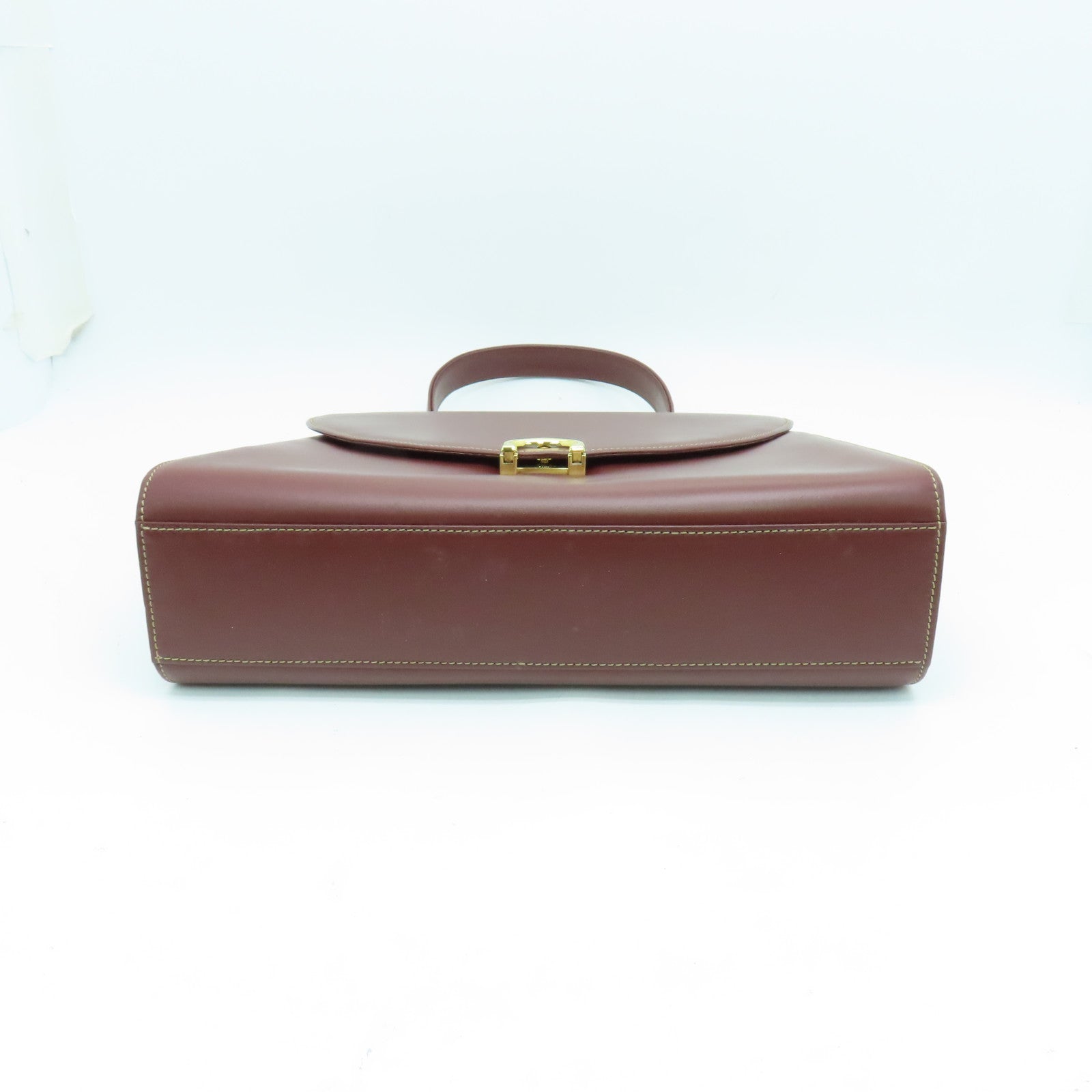 CARTIER 【激減優惠】牛皮皮革Handbag金扣手挽袋紅色