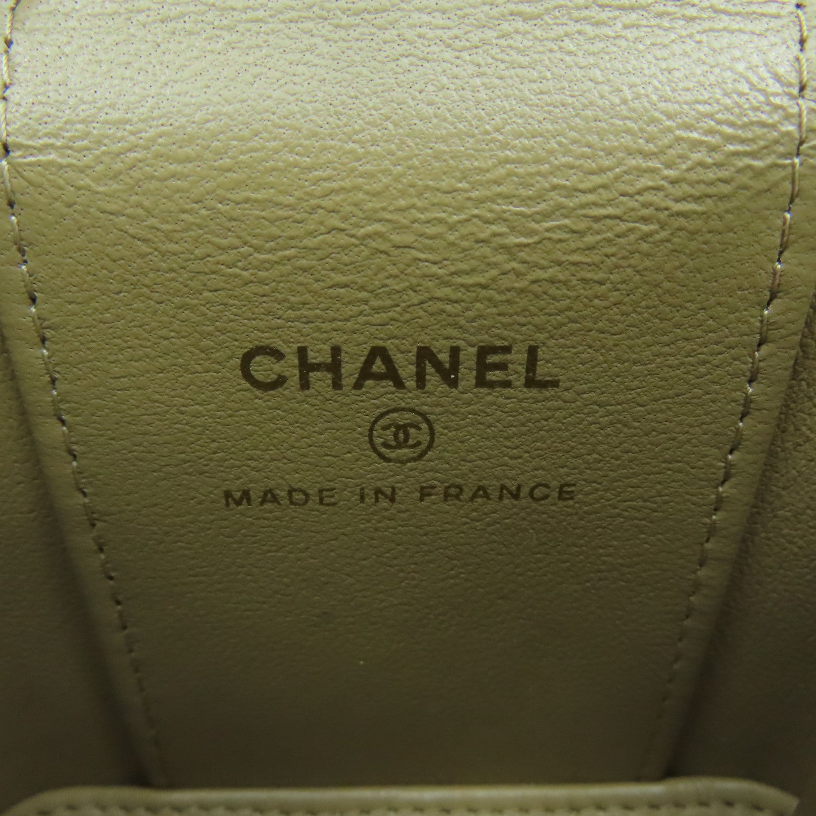CHANEL 【激減優惠】羊皮皮革Chain Shoulder金扣鏈帶肩背袋米色