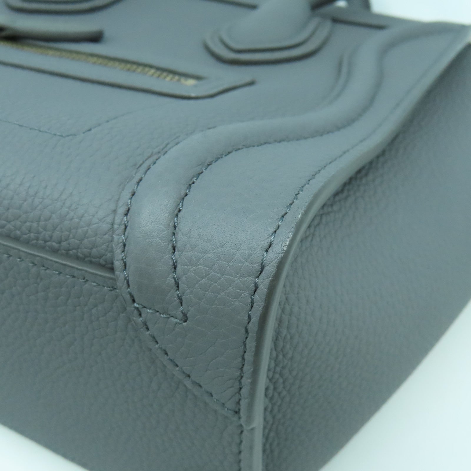 CELINE 【激減優惠】牛皮皮革Nano Luggage金扣手挽肩背兩用袋灰色