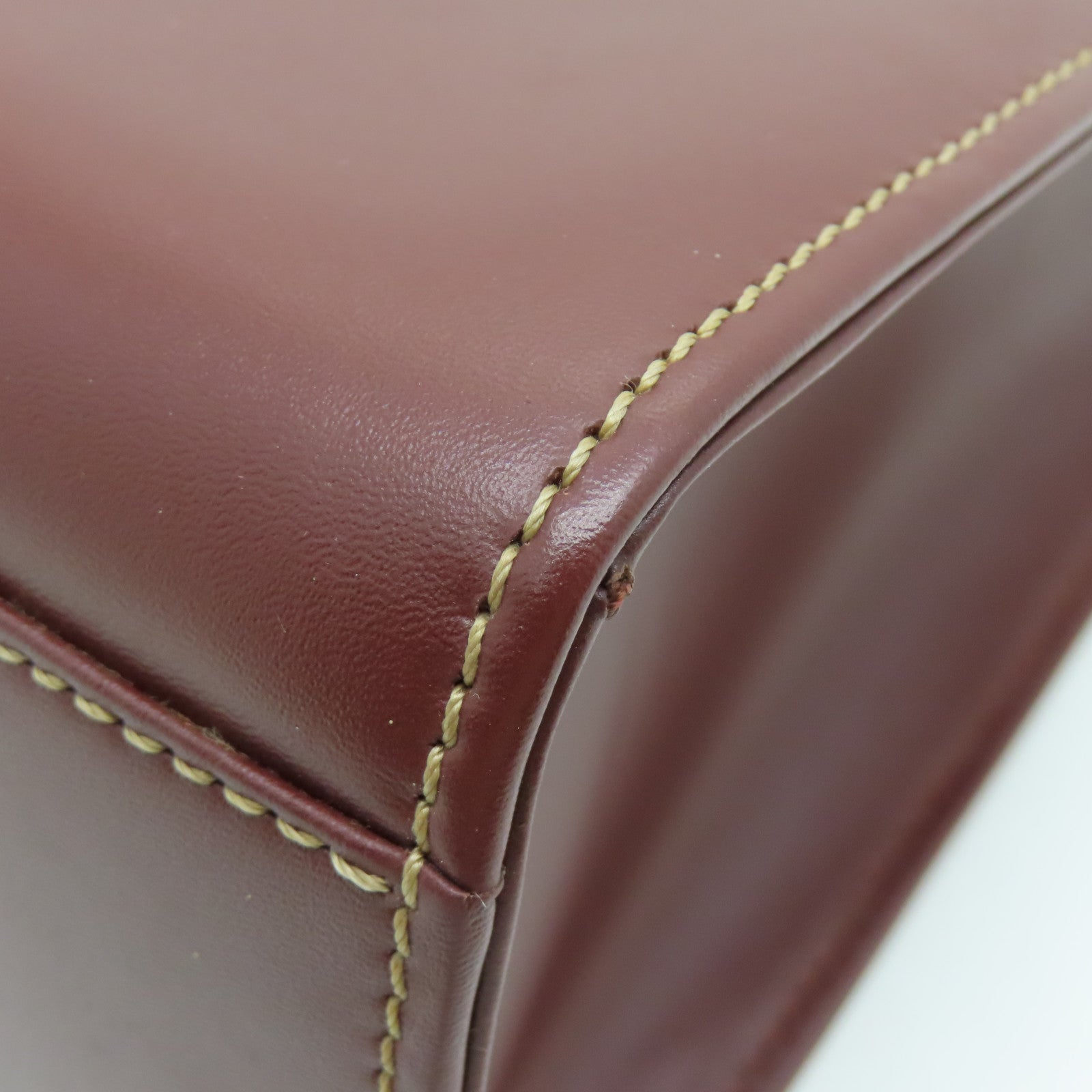 CARTIER 【激減優惠】牛皮皮革Handbag金扣手挽袋紅色