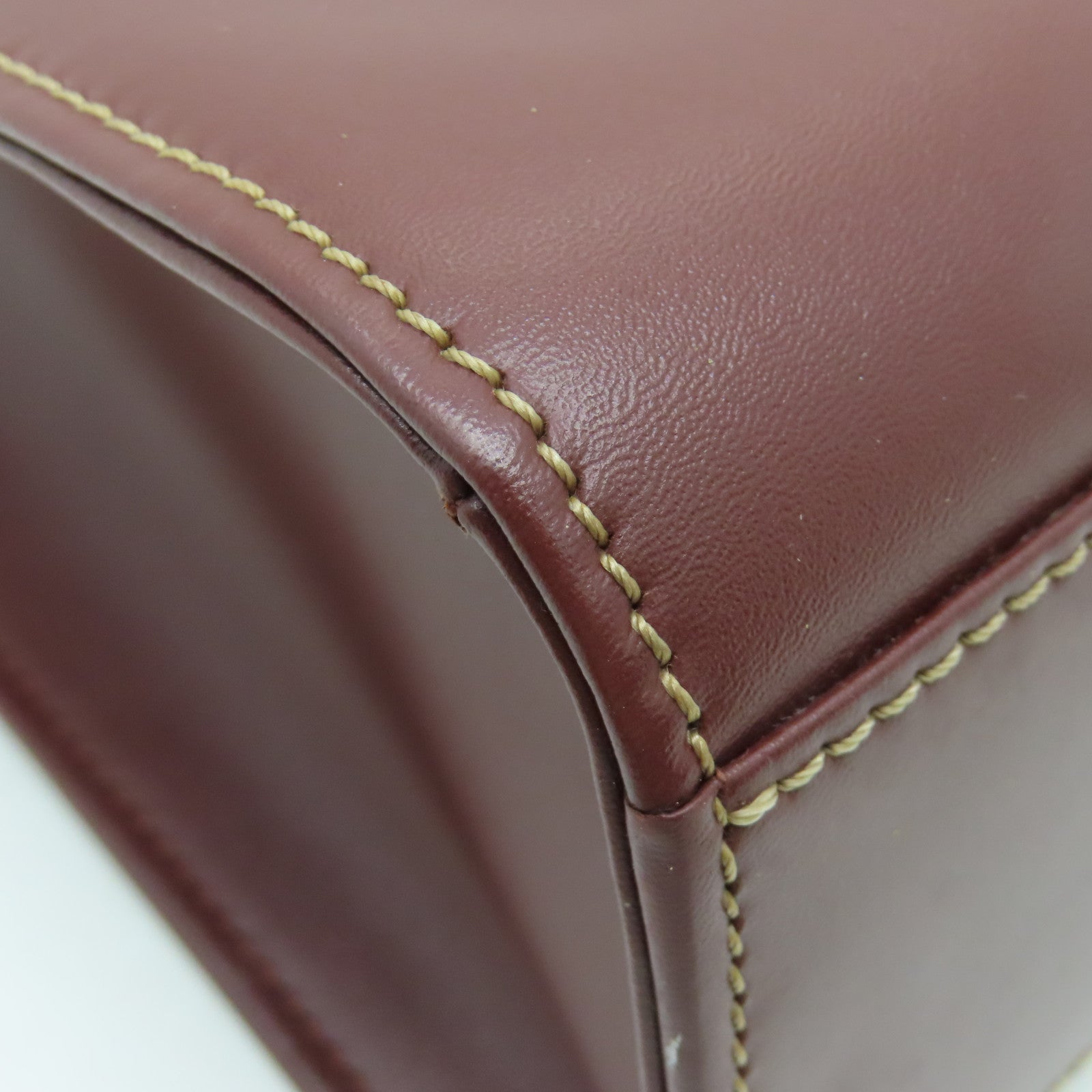 CARTIER 【激減優惠】牛皮皮革Handbag金扣手挽袋紅色