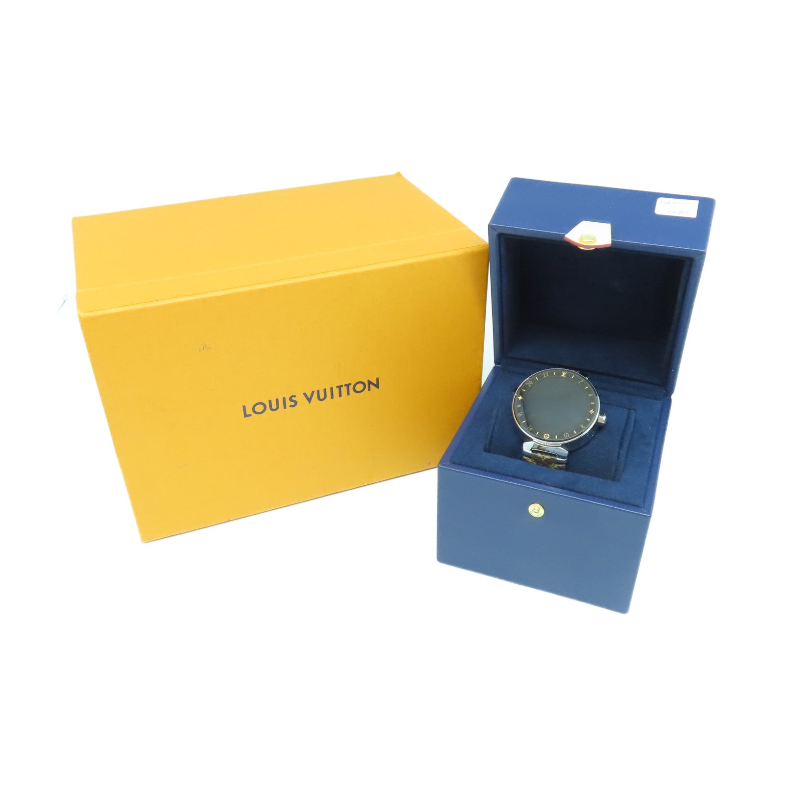 LOUIS VUITTON 【激減優惠】Tambour Horizon不鏽鋼/Monogram電子手錶黑色