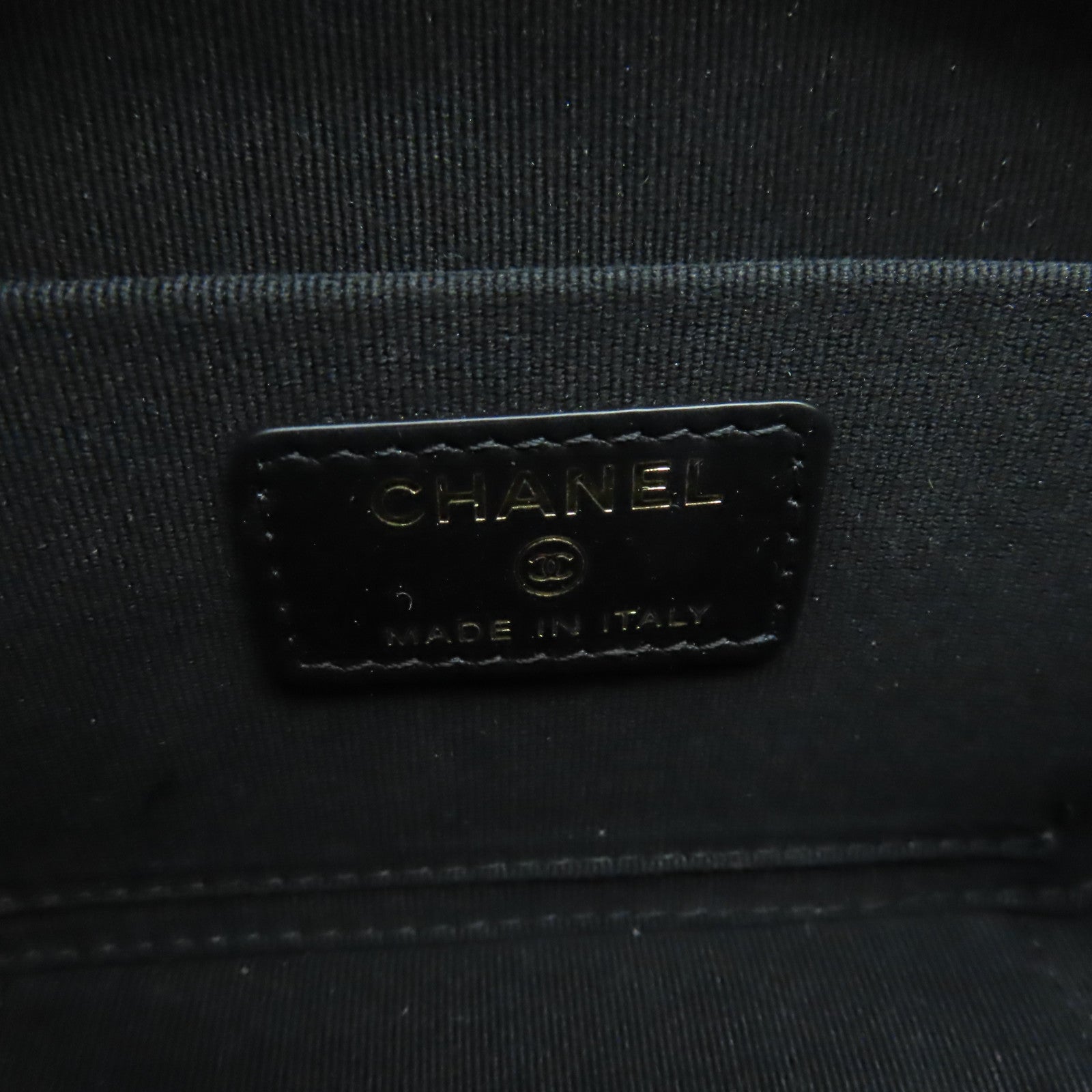 CHANEL 菱格牛皮皮革Chain Shoulder Bag金扣鏈帶肩背袋黑色
