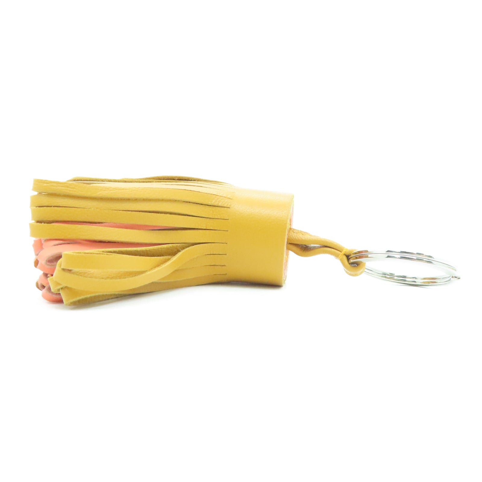 HERMES Swift Leather Carmen Silver Buckle Charm Yellow