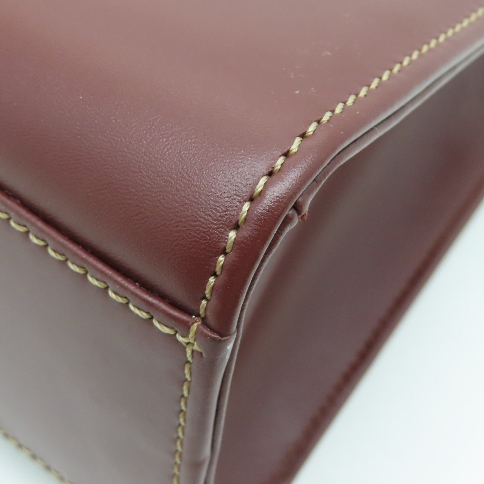 CARTIER 【激減優惠】牛皮皮革Handbag金扣手挽袋紅色