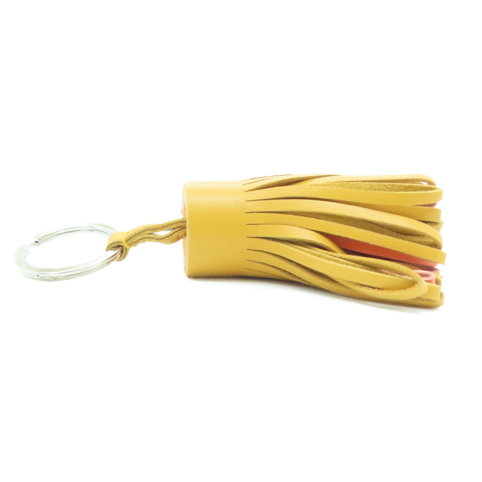 HERMES Swift Leather Carmen Silver Buckle Charm Yellow