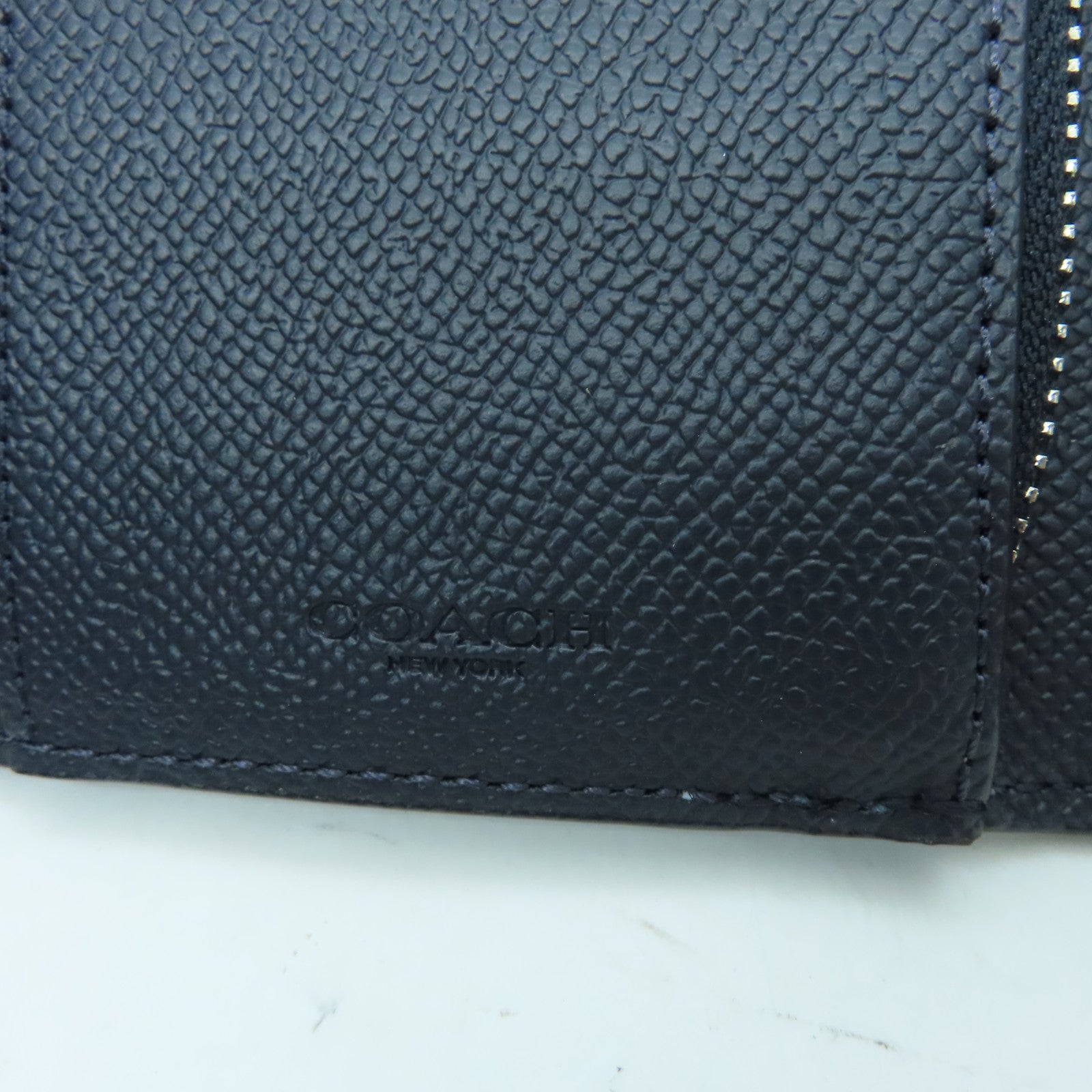 COACH 涂层帆布Wallet银扣钱包黑色蓝色